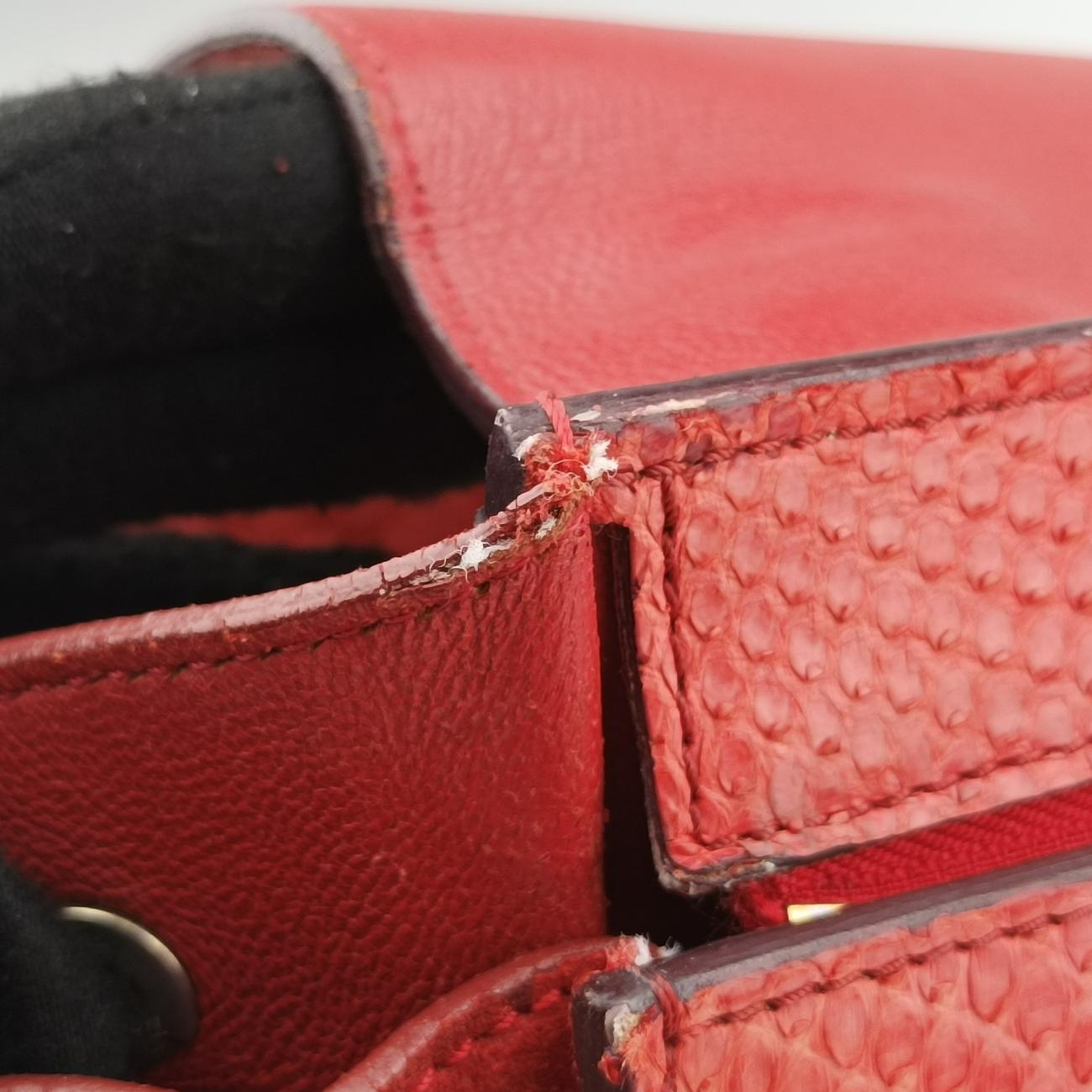 Trapèze orange Snakeskin × suede F-MP-0153トラペーズ オレンジ ヘビ革×スエード F-MP-0153