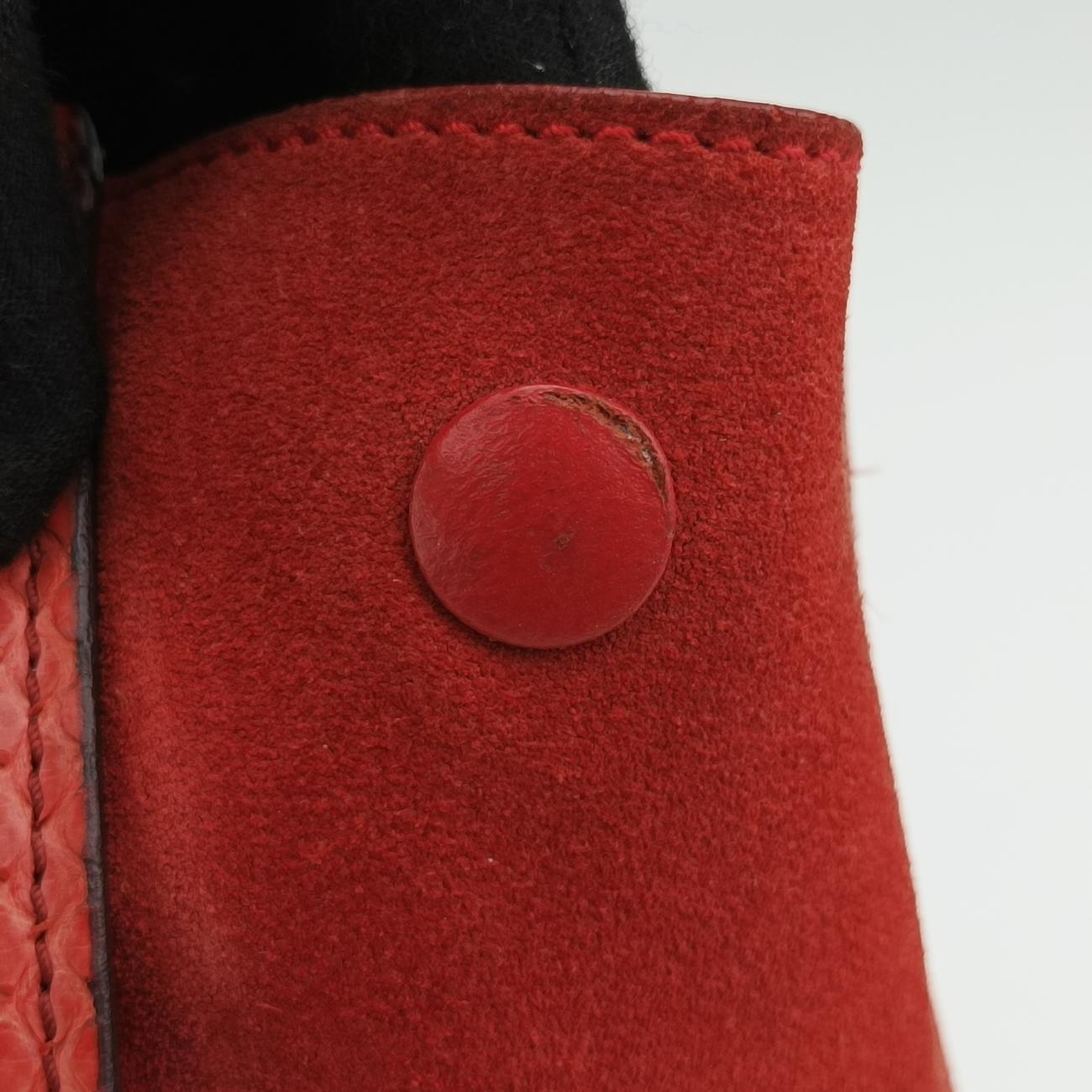 Trapèze orange Snakeskin × suede F-MP-0153トラペーズ オレンジ ヘビ革×スエード F-MP-0153