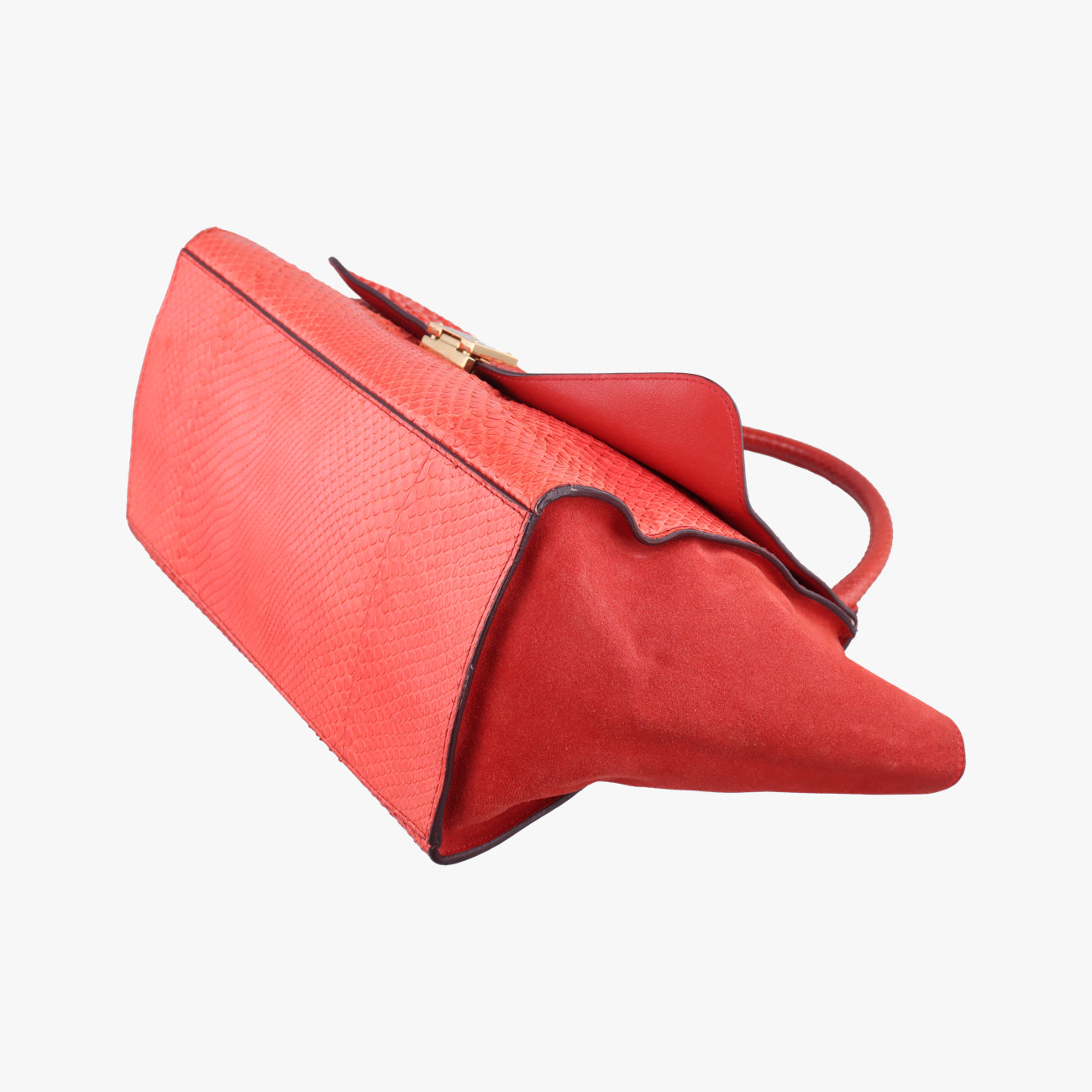 Trapèze orange Snakeskin × suede F-MP-0153トラペーズ オレンジ ヘビ革×スエード F-MP-0153