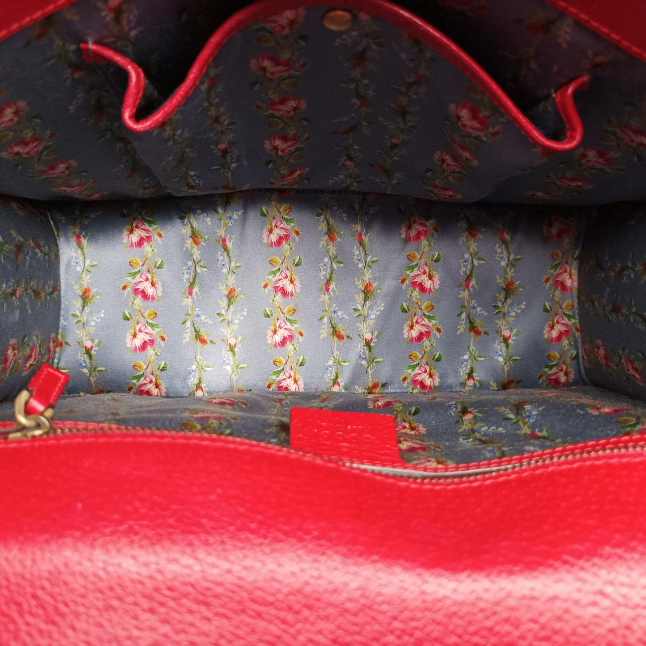 Bamboo Web butterfly Red×Multicolour Leather 488691 D022769366バンブー ウェビングライン バタフライ レッド×マルチカラー レザー 488691 D022769366