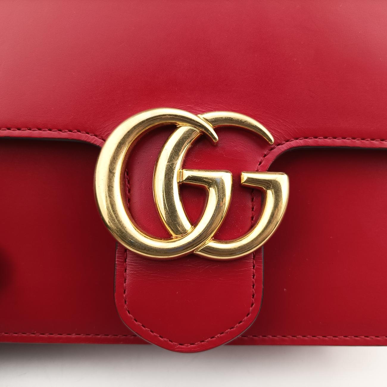GG Marmont Red Leather 431384 E019728727GGマーモント レッド レザー 431384 E019728727