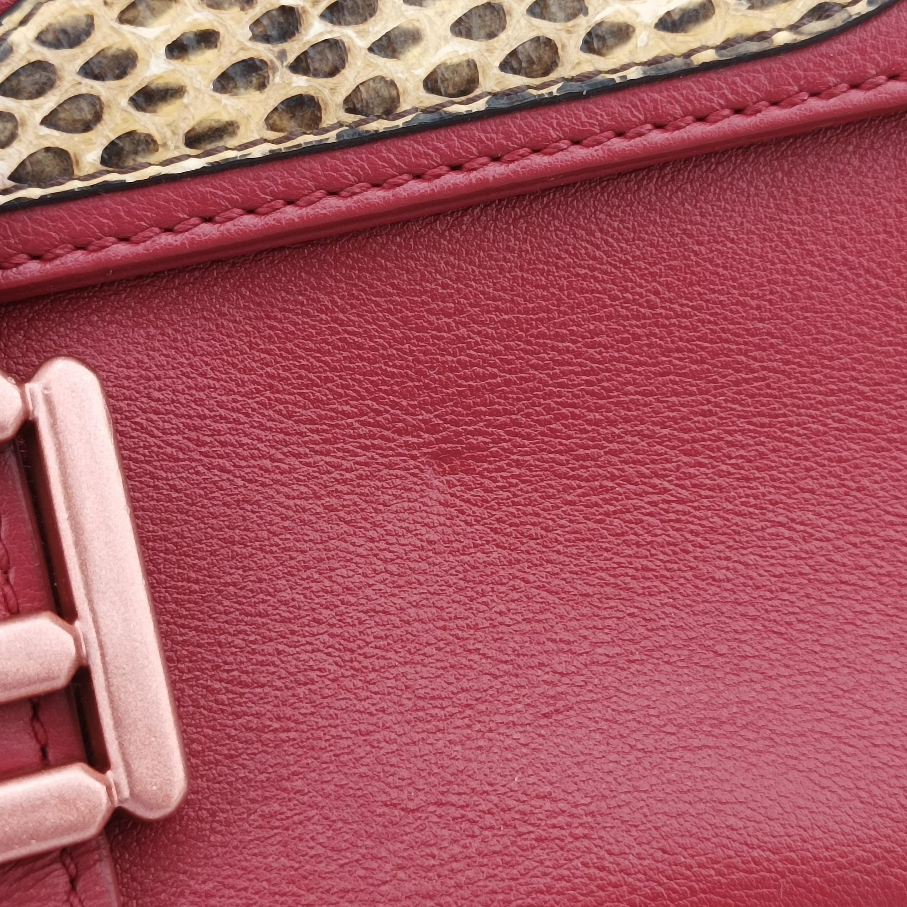 BAGUETTE Burgundy Leather x snakeskin 8BR600 8BR600-80Y-169-9851マンマバケット ワインレッド レザー×ヘビ革 8BR600 8BR600-80Y-169-9851