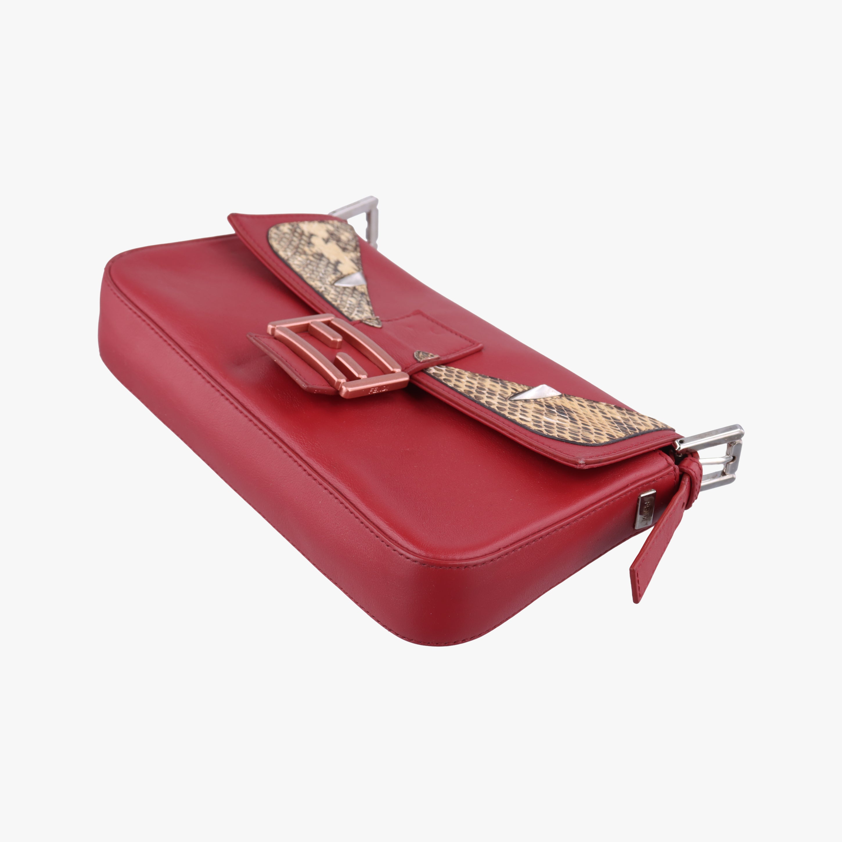 BAGUETTE Burgundy Leather x snakeskin 8BR600 8BR600-80Y-169-9851マンマバケット ワインレッド レザー×ヘビ革 8BR600 8BR600-80Y-169-9851