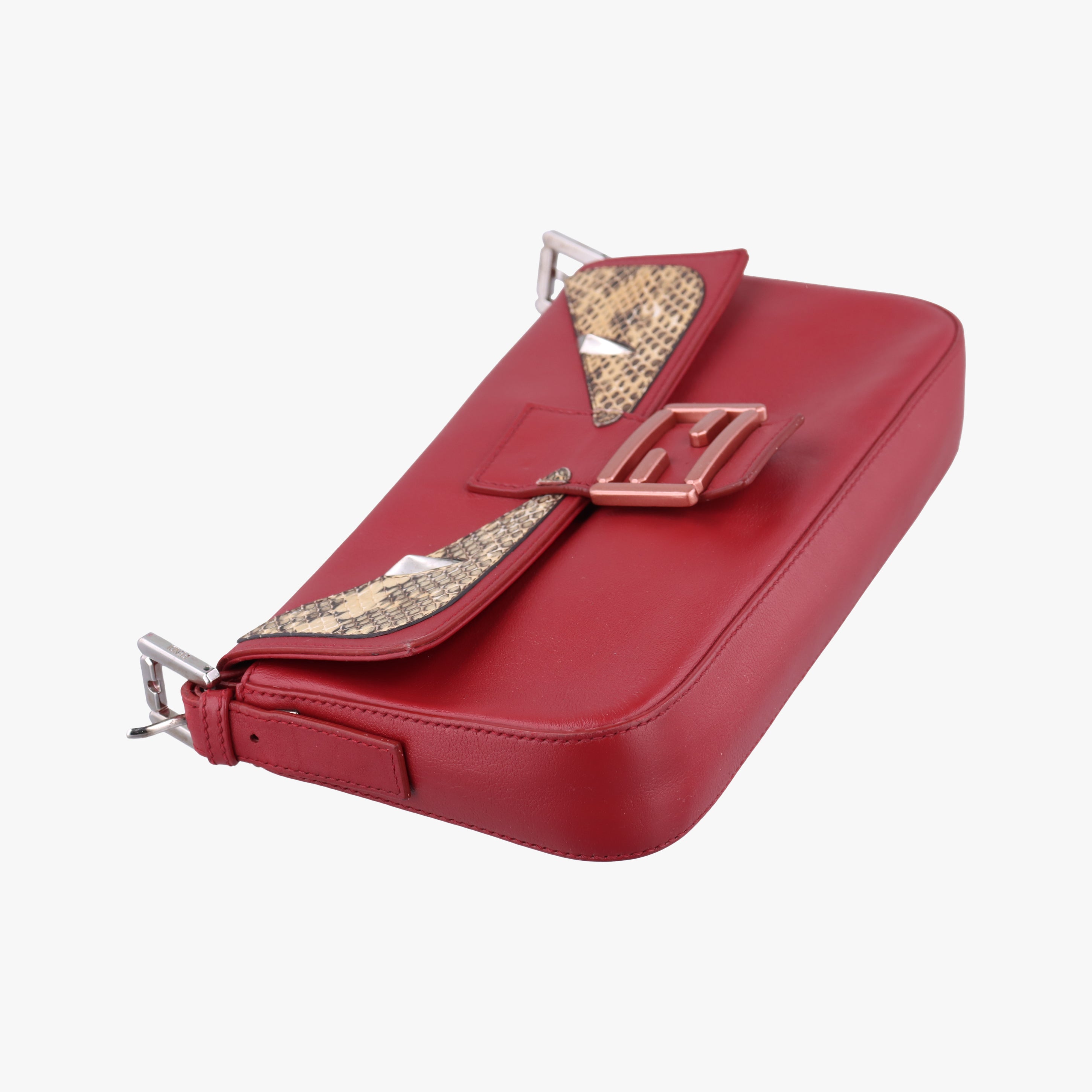 BAGUETTE Burgundy Leather x snakeskin 8BR600 8BR600-80Y-169-9851マンマバケット ワインレッド レザー×ヘビ革 8BR600 8BR600-80Y-169-9851