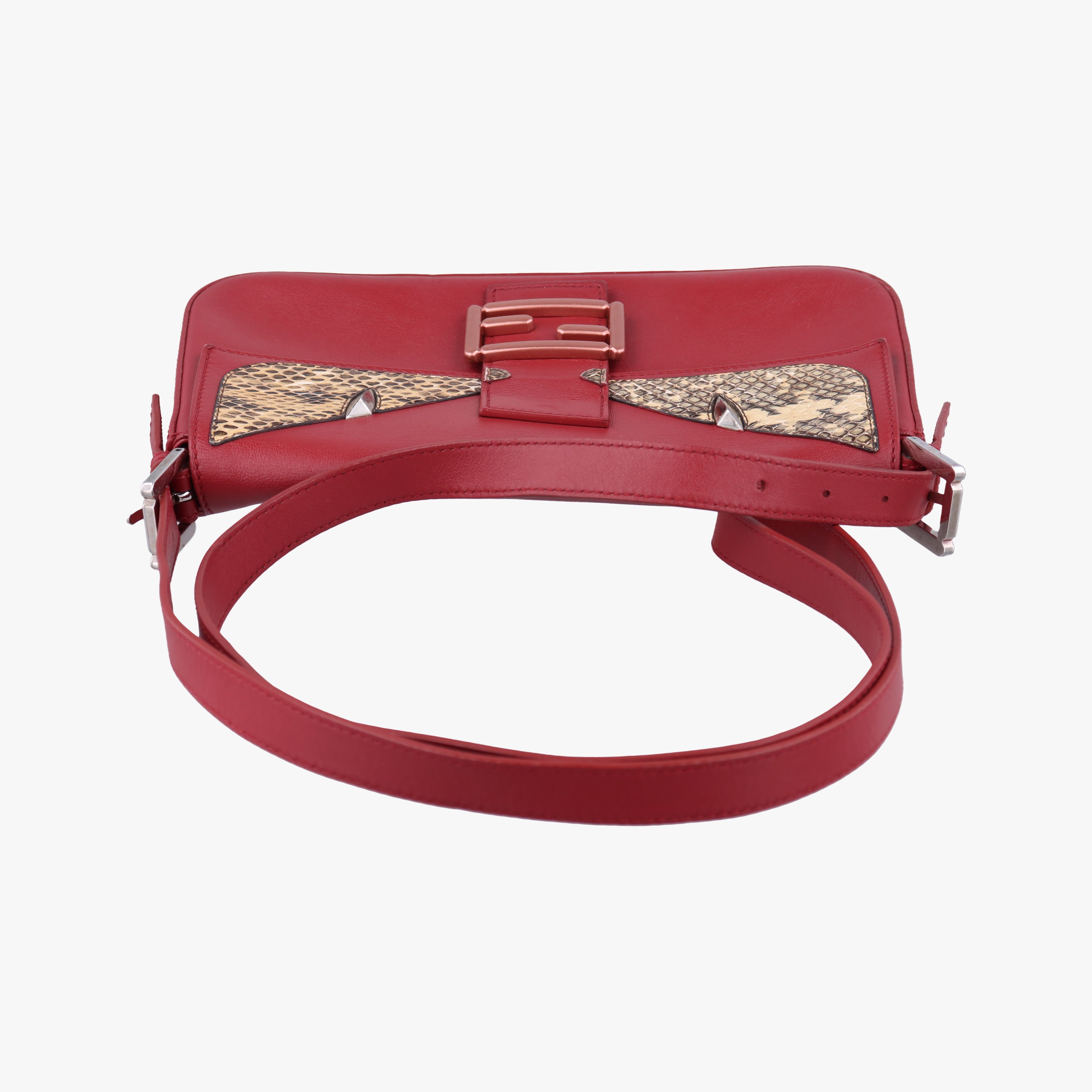 BAGUETTE Burgundy Leather x snakeskin 8BR600 8BR600-80Y-169-9851マンマバケット ワインレッド レザー×ヘビ革 8BR600 8BR600-80Y-169-9851