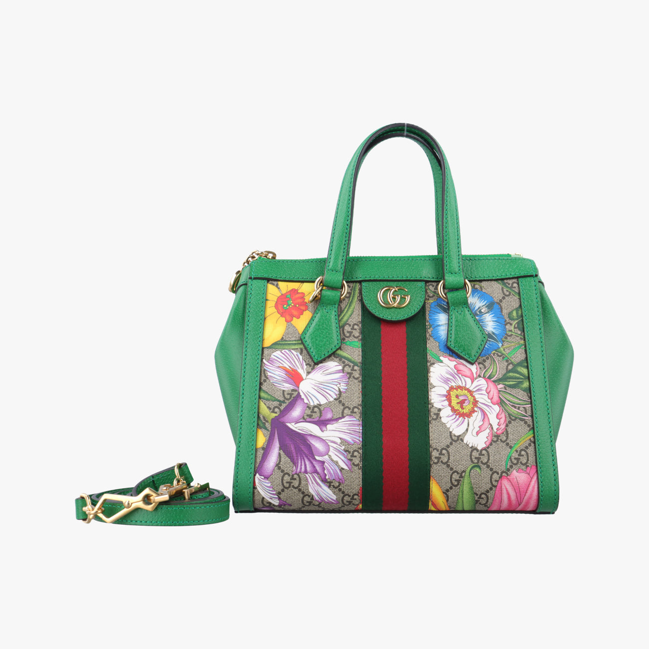 Ophidia Beige×Green×Multicolour PVC coated canvas 547551 F030575041オフィディア ベージュ×グリーン×マルチカラー PVCコーティングキャンバス 547551 F030575041