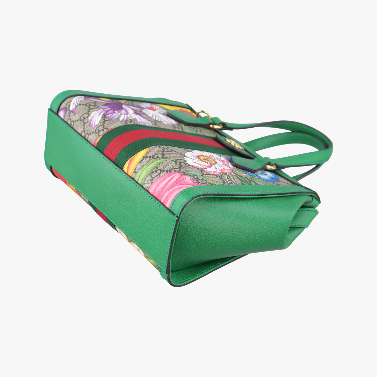 Ophidia Beige×Green×Multicolour PVC coated canvas 547551 F030575041オフィディア ベージュ×グリーン×マルチカラー PVCコーティングキャンバス 547551 F030575041