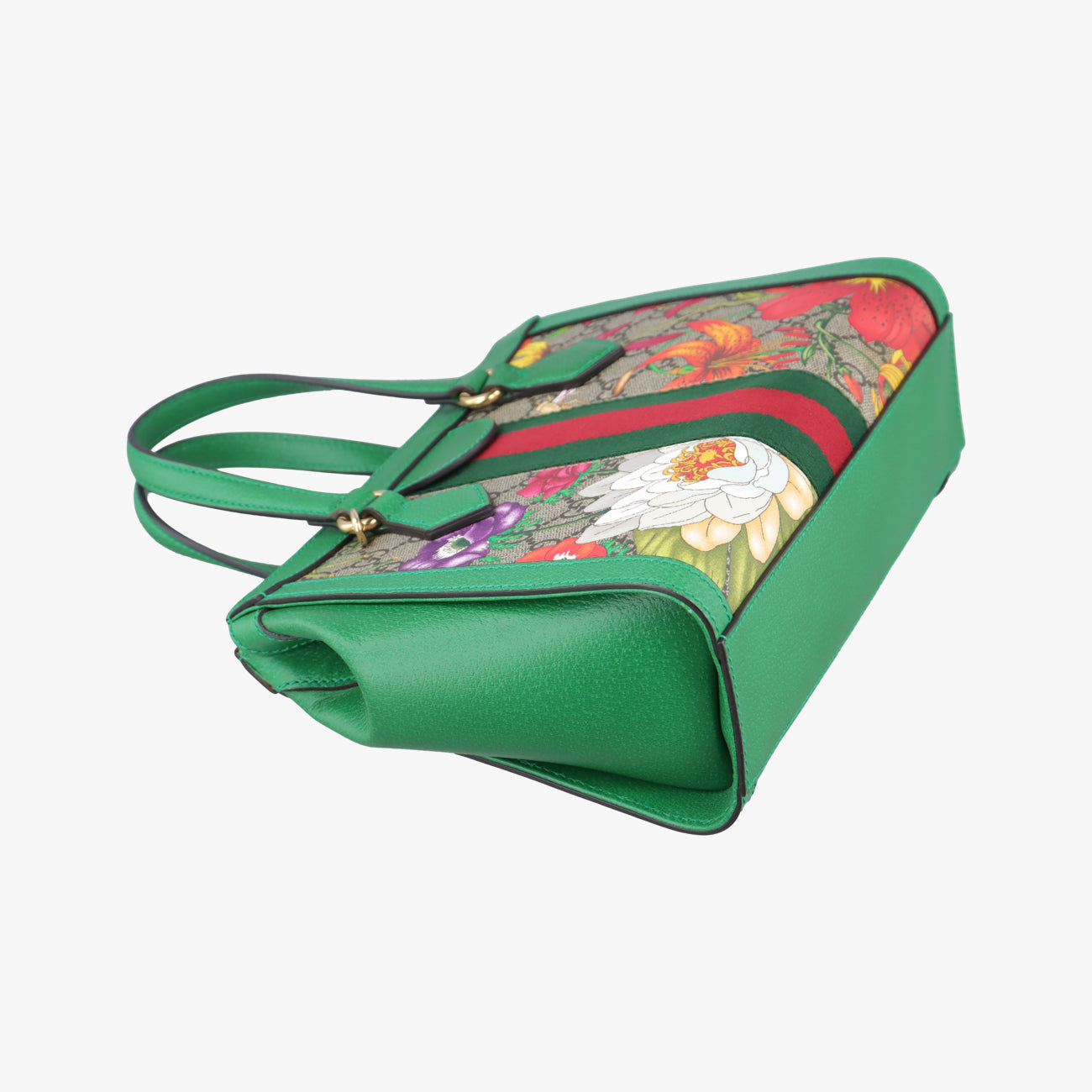 Ophidia Beige×Green×Multicolour PVC coated canvas 547551 F030575041オフィディア ベージュ×グリーン×マルチカラー PVCコーティングキャンバス 547551 F030575041