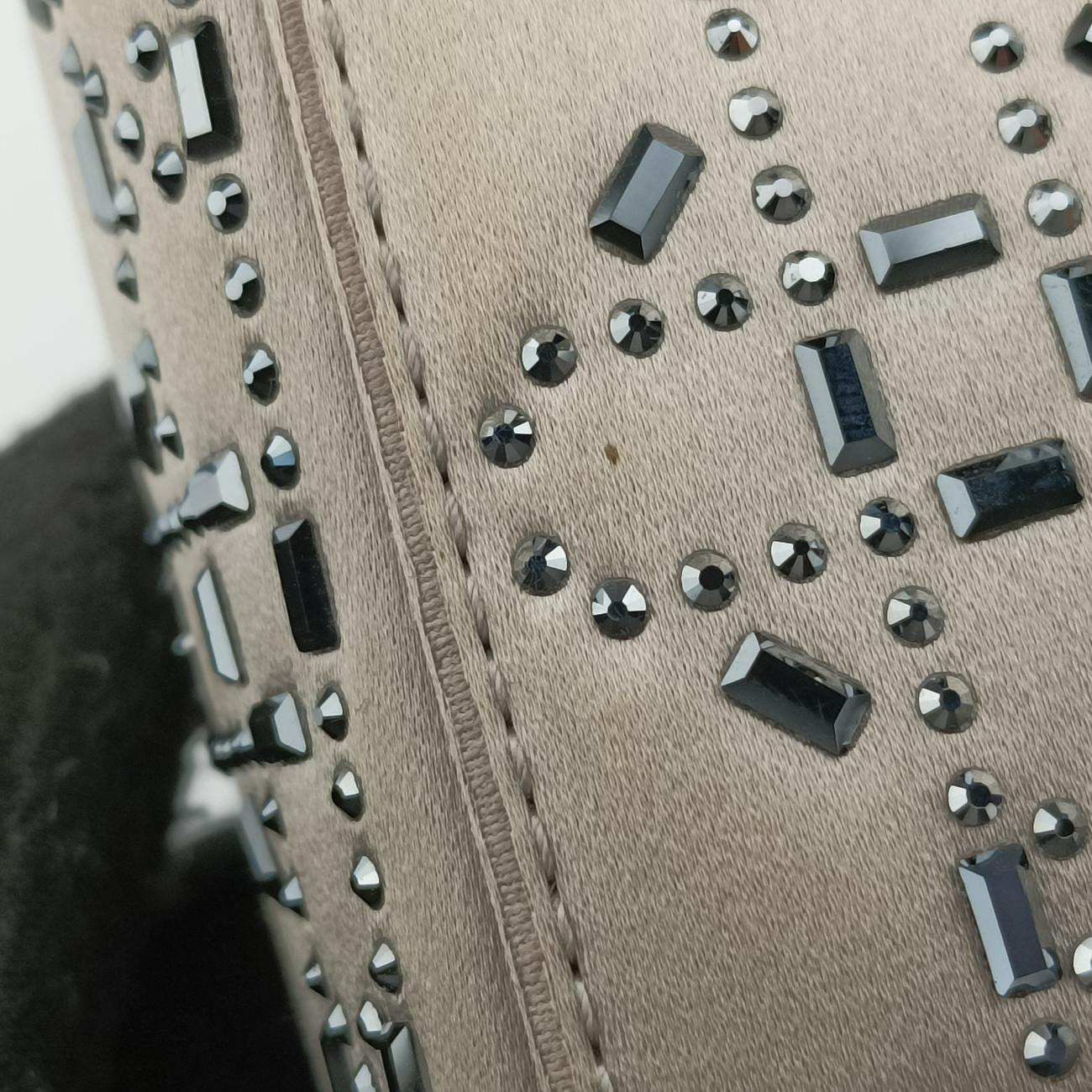 Satin Crystal Cannage Mini Lady Dior Grey satin 02-MA-1118サテンクリスタル カナージュ ミニ レディ ディオール グレー サテン 02-MA-1118