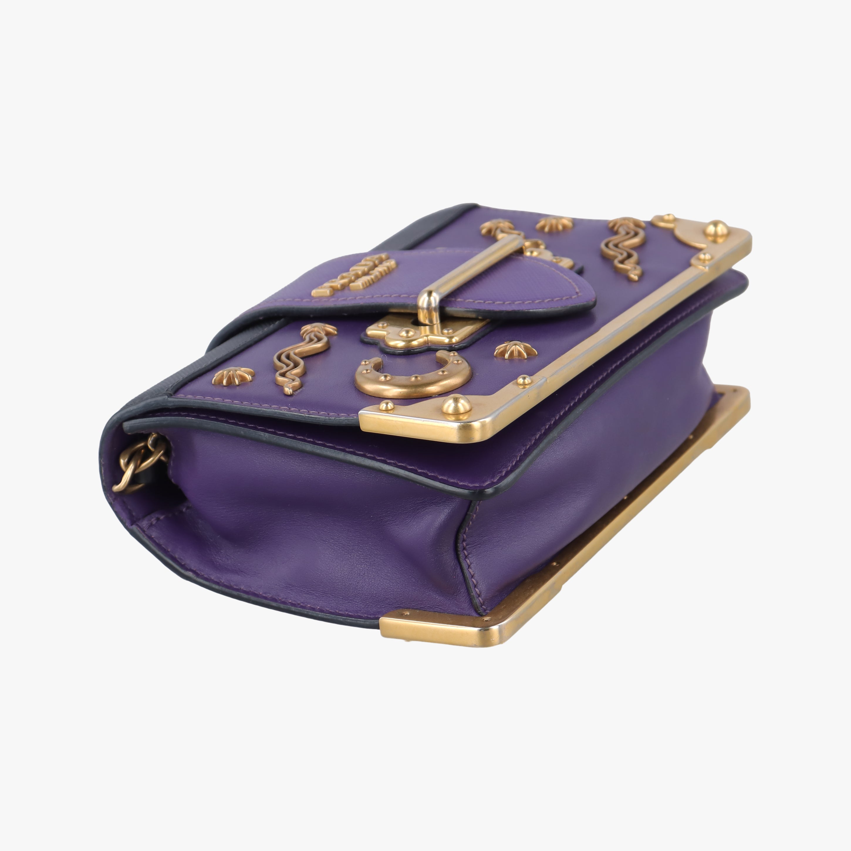 Cahier Purple×Black Leather×SAFFIANO 1BD045 25カイエ パープル×ブラック レザー×サフィアーノ 1BD045 25