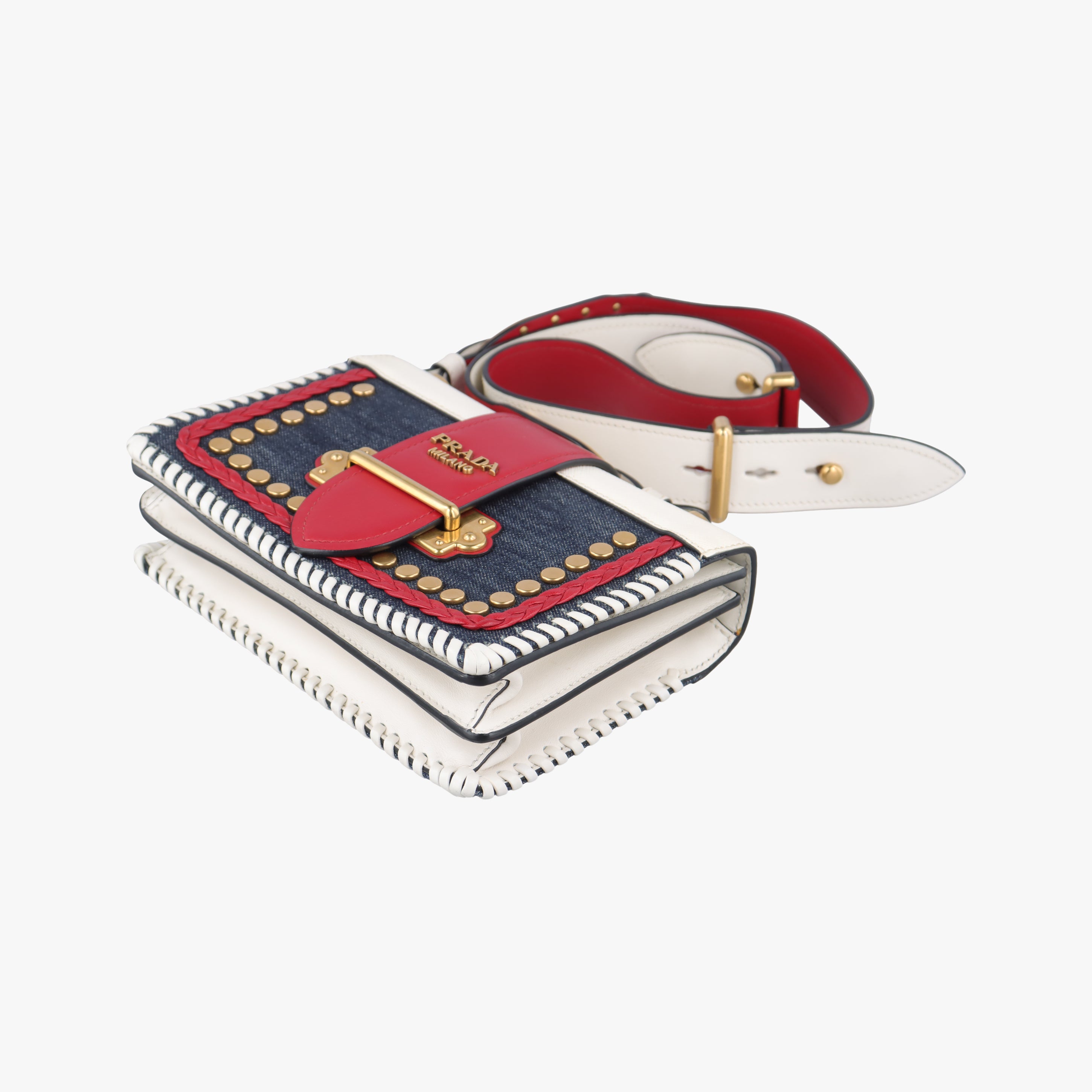 Cahier tassen Leder Multicolour Leather×Denim 1BD045 25カイエ タッセン レダー マルチカラー レザー×デニム 1BD045 25