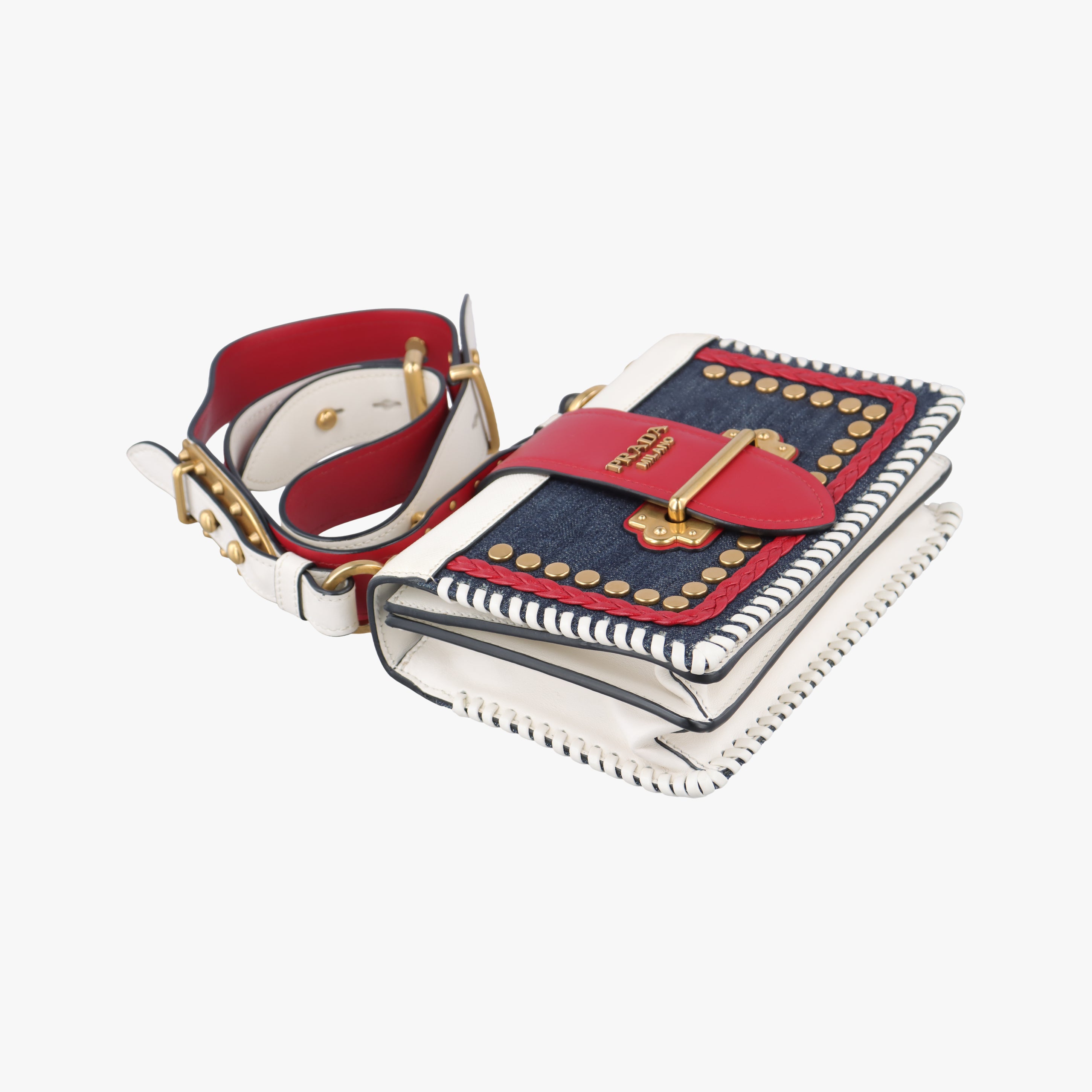 Cahier tassen Leder Multicolour Leather×Denim 1BD045 25カイエ タッセン レダー マルチカラー レザー×デニム 1BD045 25