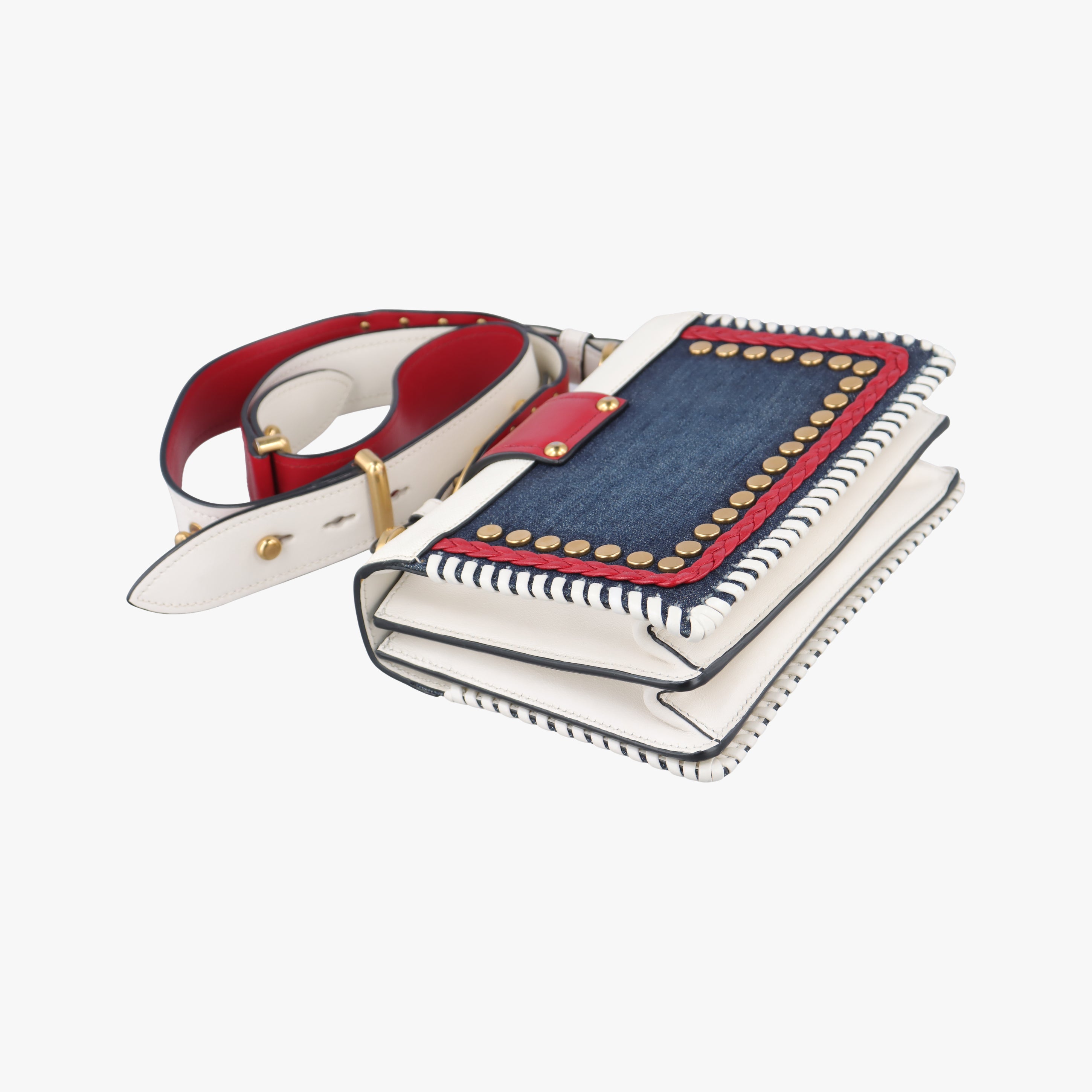 Cahier tassen Leder Multicolour Leather×Denim 1BD045 25カイエ タッセン レダー マルチカラー レザー×デニム 1BD045 25