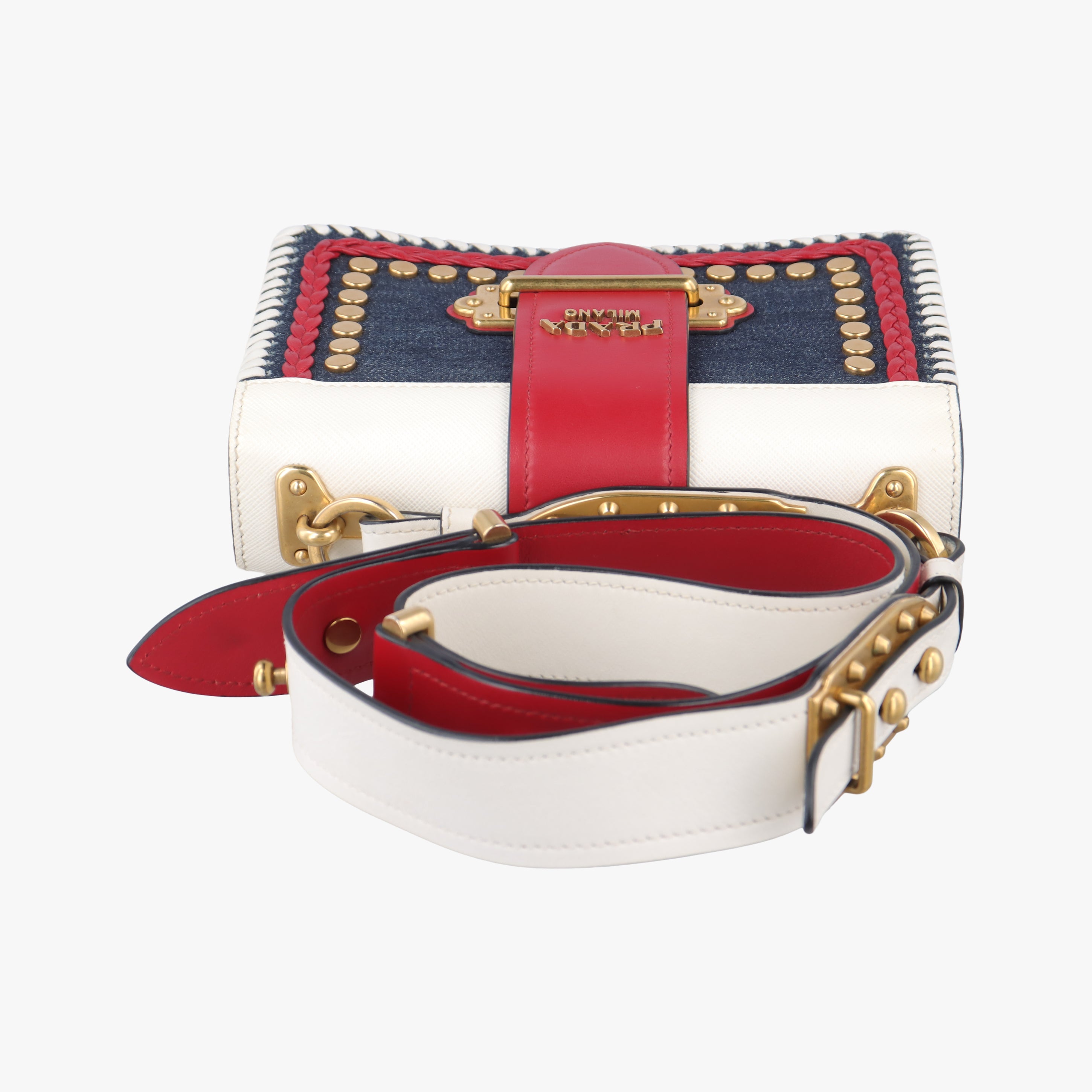 Cahier tassen Leder Multicolour Leather×Denim 1BD045 25カイエ タッセン レダー マルチカラー レザー×デニム 1BD045 25