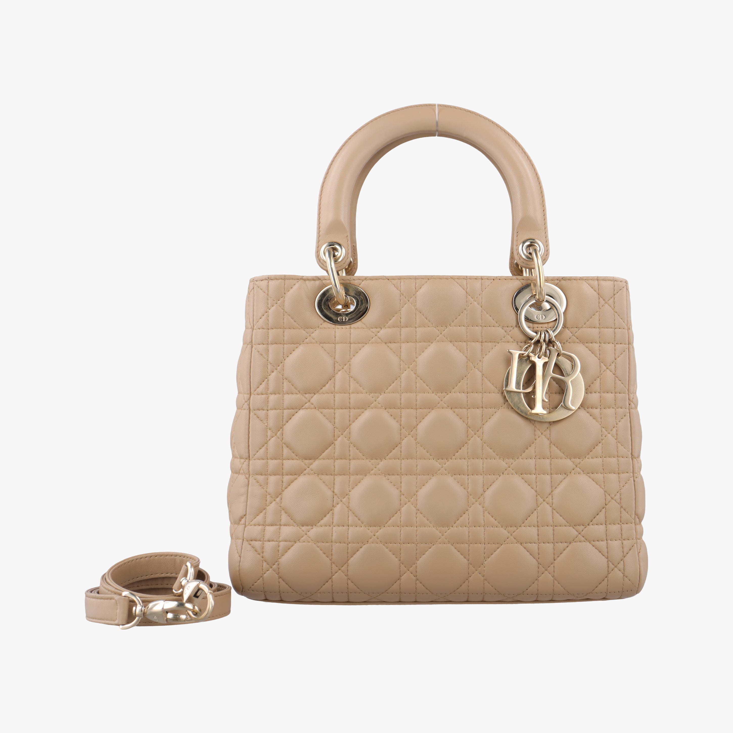 Lady Dior Beige lambskin 08-MA-0112レディディオール ベージュ ラムスキン 08-MA-0112