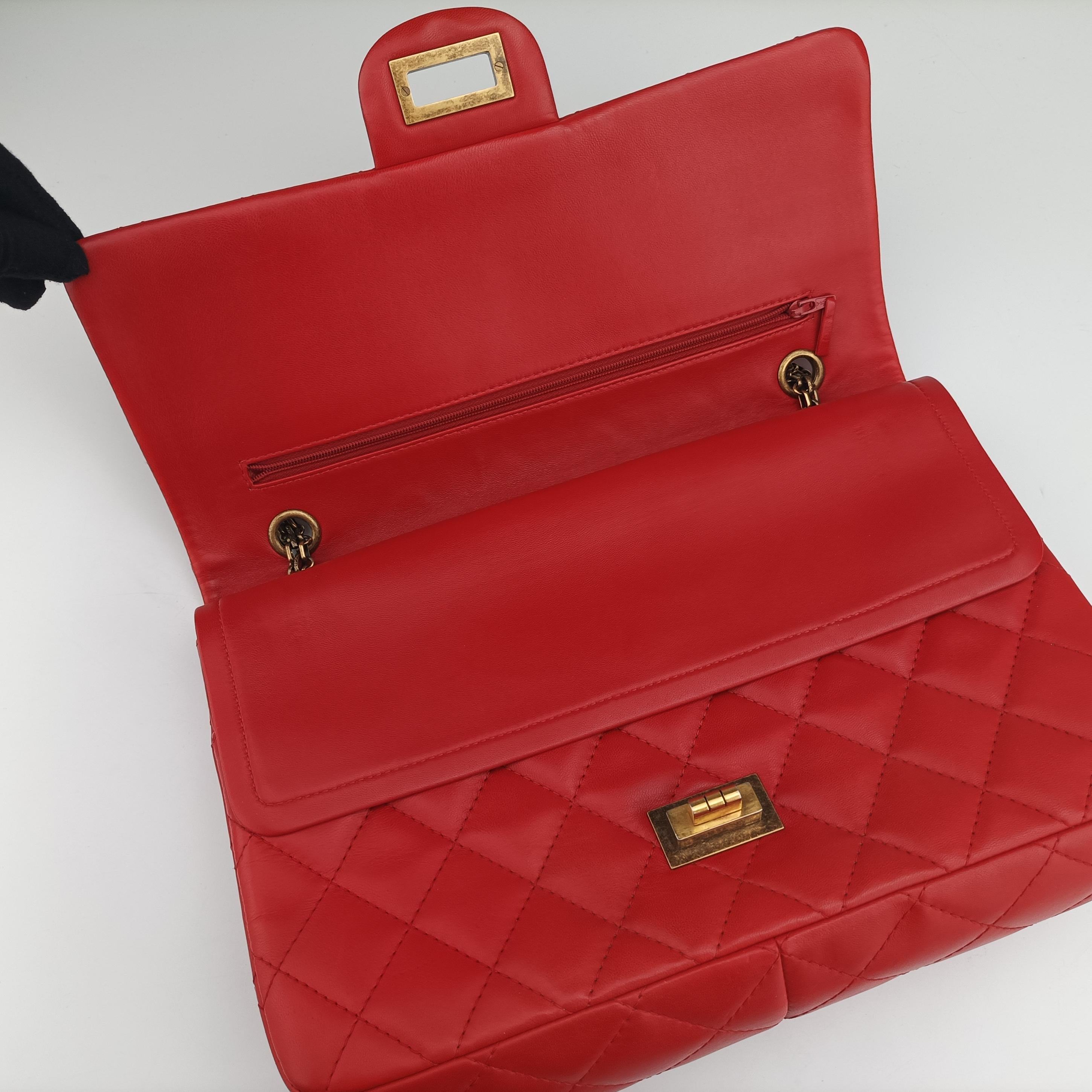 2.55 double flap Matelasse Red lambskin A37590 138491752.55 ダブルフラップマトラッセ レッド ラムスキン A37590 13849175