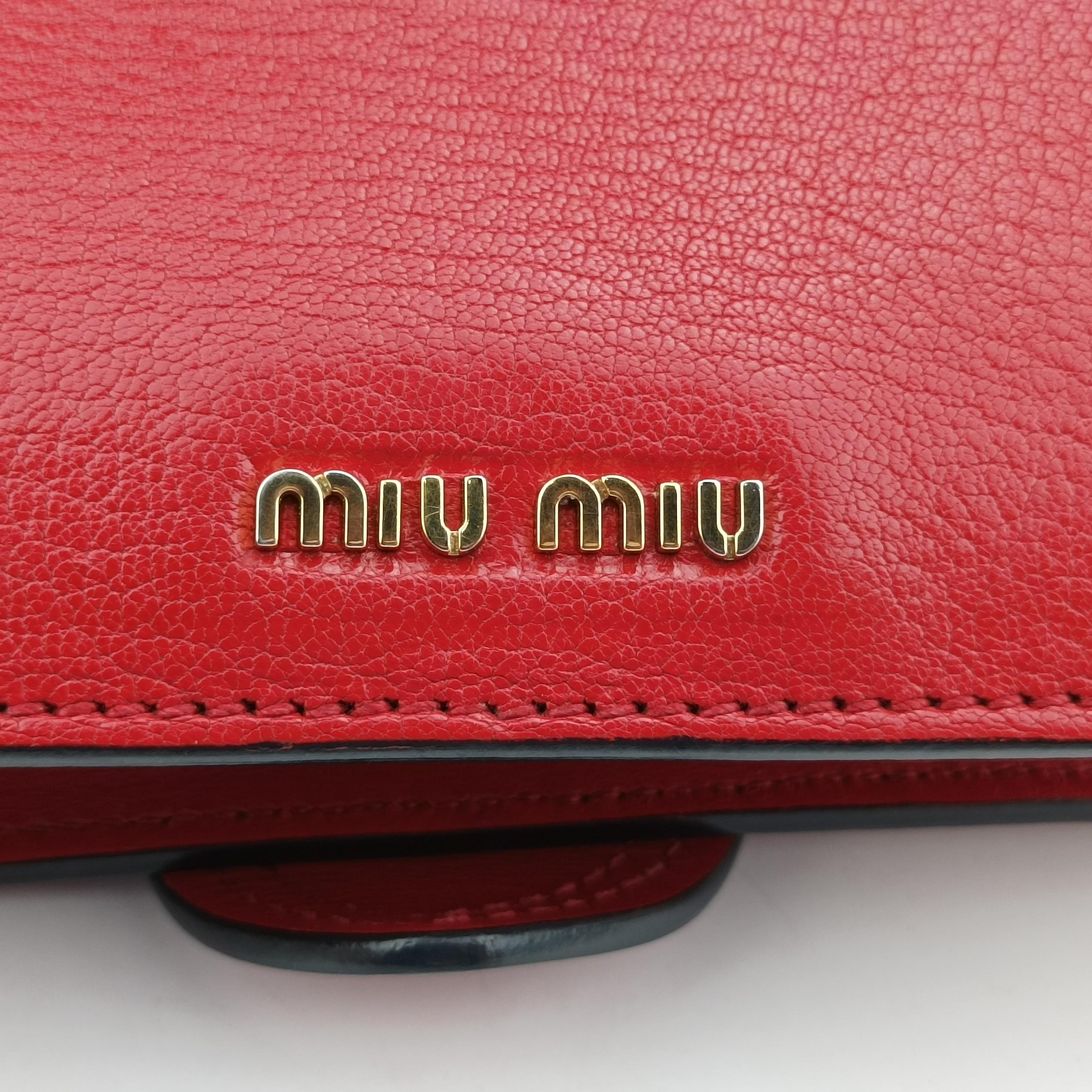 Miu Lady Red×multicolor Leather 37ミュウレディ レッド×マルチカラー レザー 37
