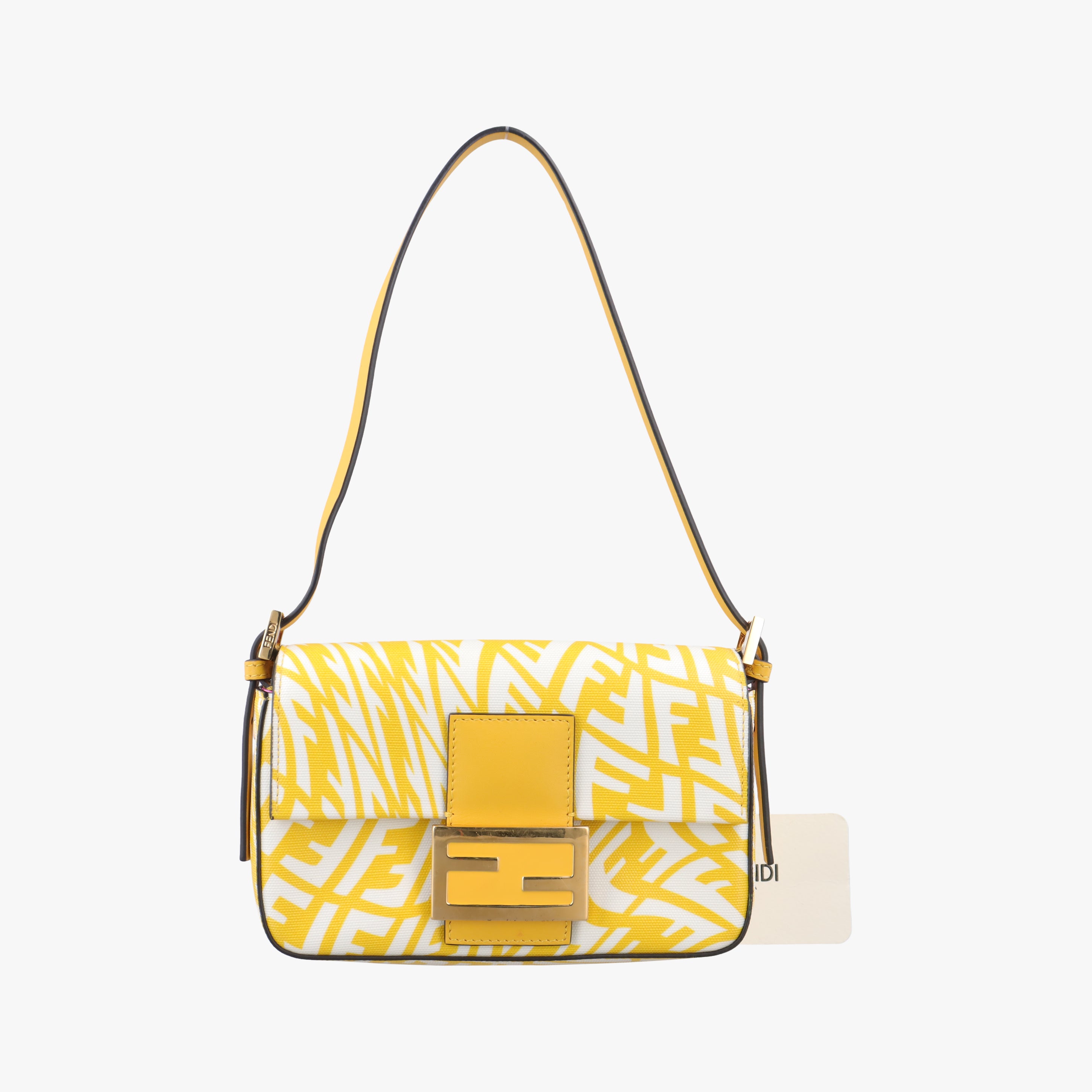 Vertigo Baguette Yellow x White x Beige PVC coated canvas 8BS049 8BS049-AFL1-218-1042ヴァーティゴ バゲット イエロー×ホワイト×ベージュ PVCコーティングキャンバス 8BS049 8BS049-AFL1-218-1042