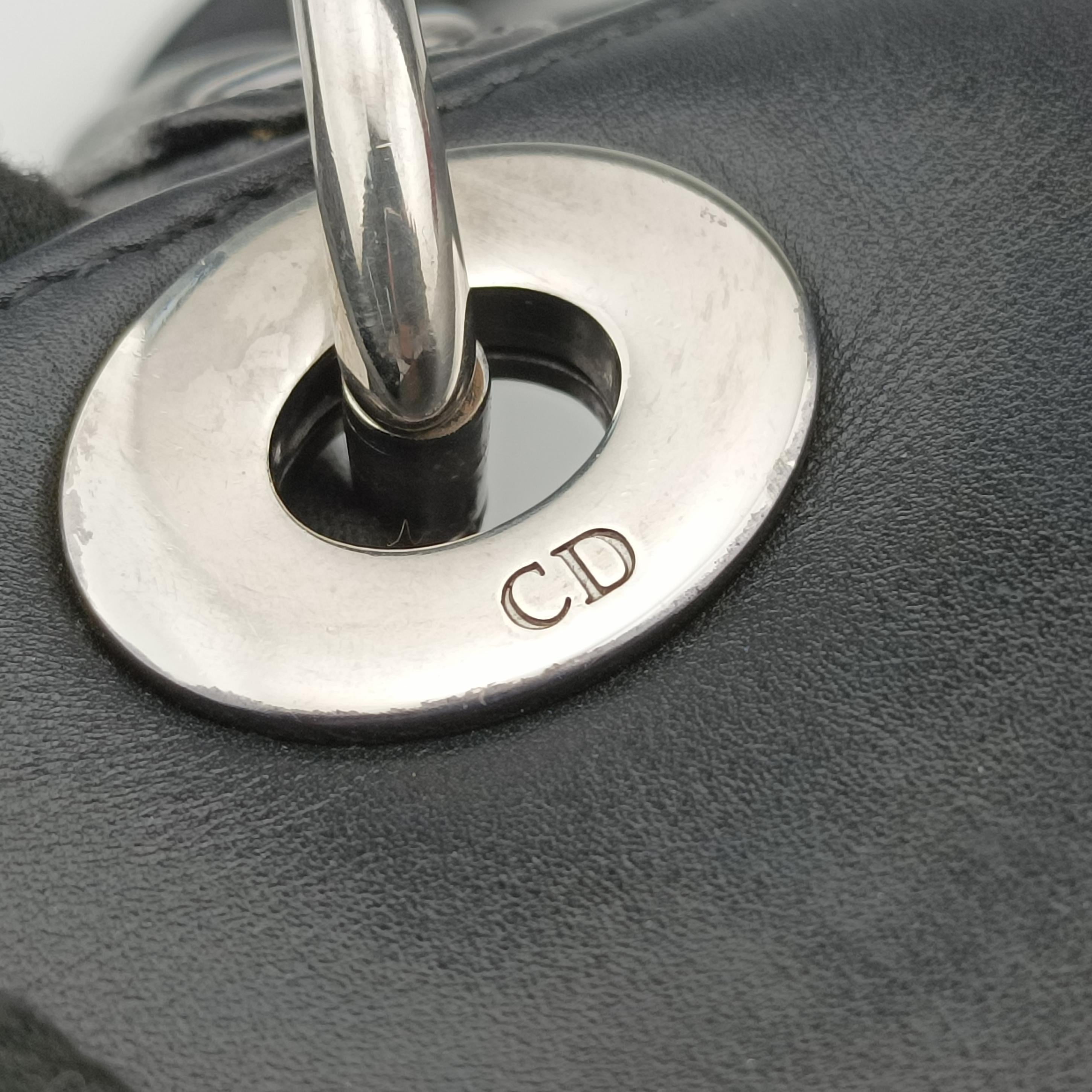 Lady Dior Black×multicolor leather 12-BO-0175レディディオール ブラック×マルチカラー レザー 12-BO-0175