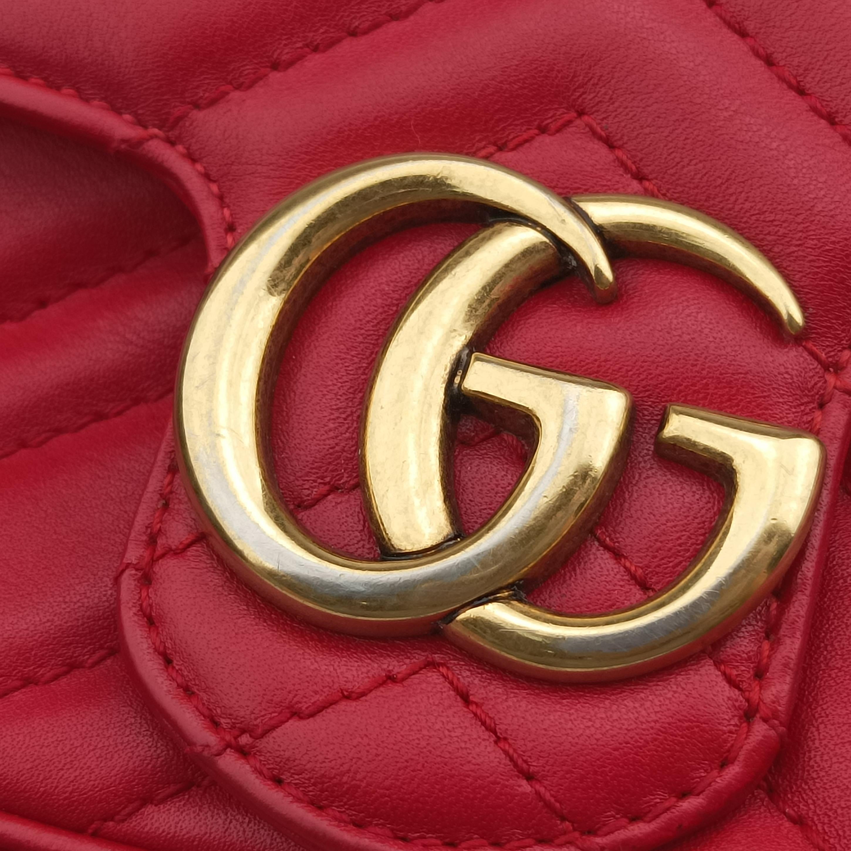 GG Marmont Red Leather 476433 GGマーモント レッド レザー 476433