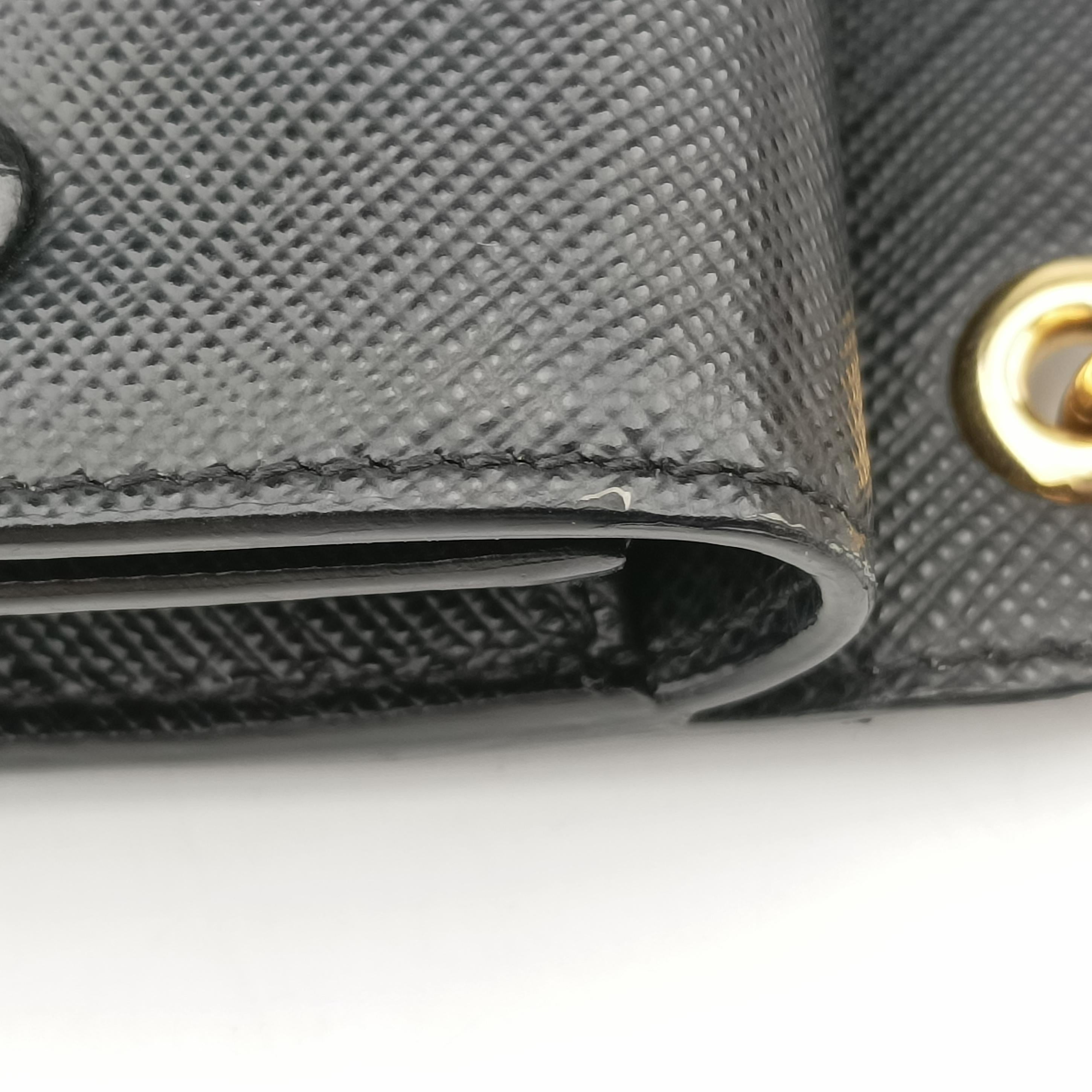 Heart pattern Black×multicolor Saffiano leather 62ハート パターン ブラック×マルチカラー サフィアーノレザー 62