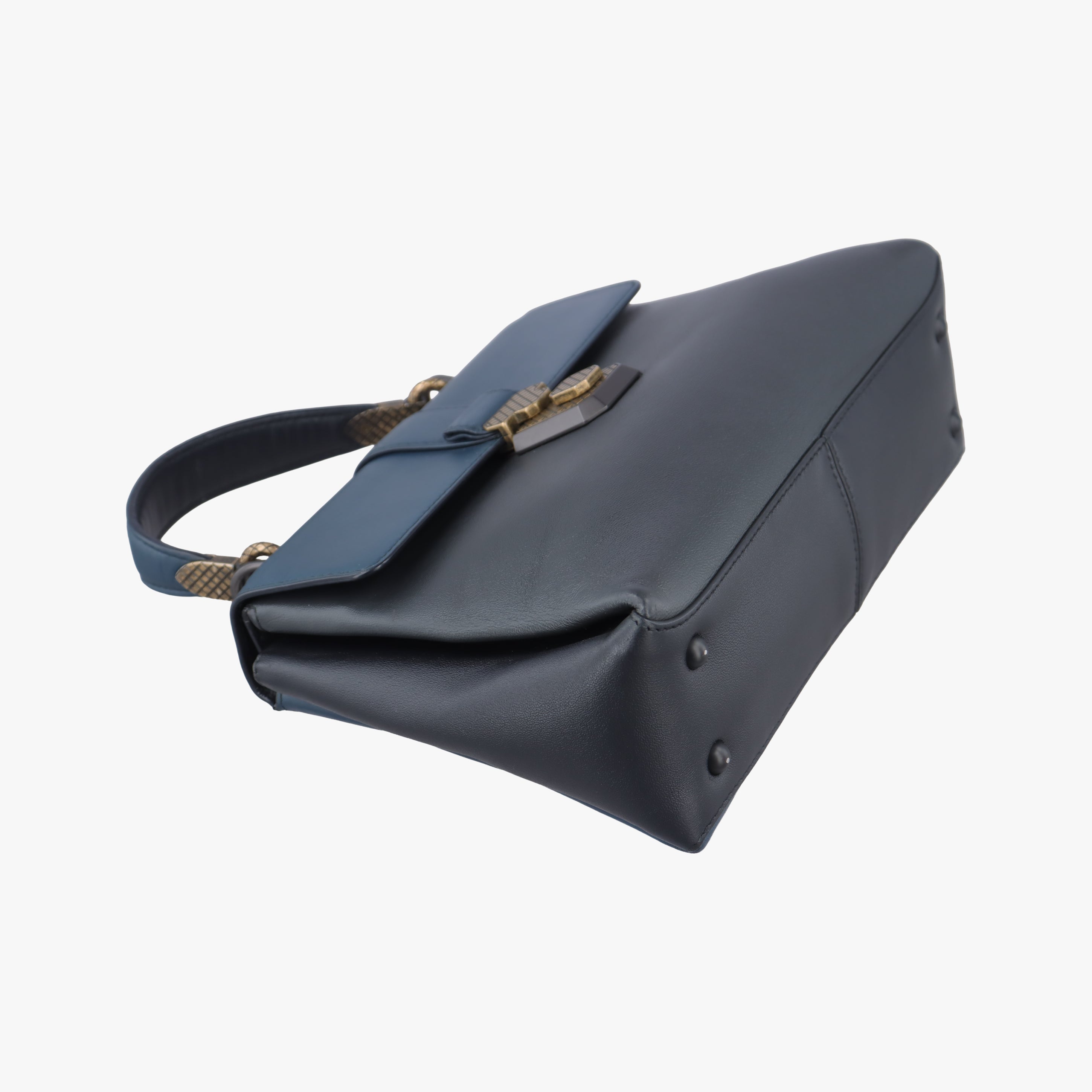 Tricolor Piazza Blue×Black leather B07285866Fトリコロールピアッザ ブルー×ブラック レザー B07285866F