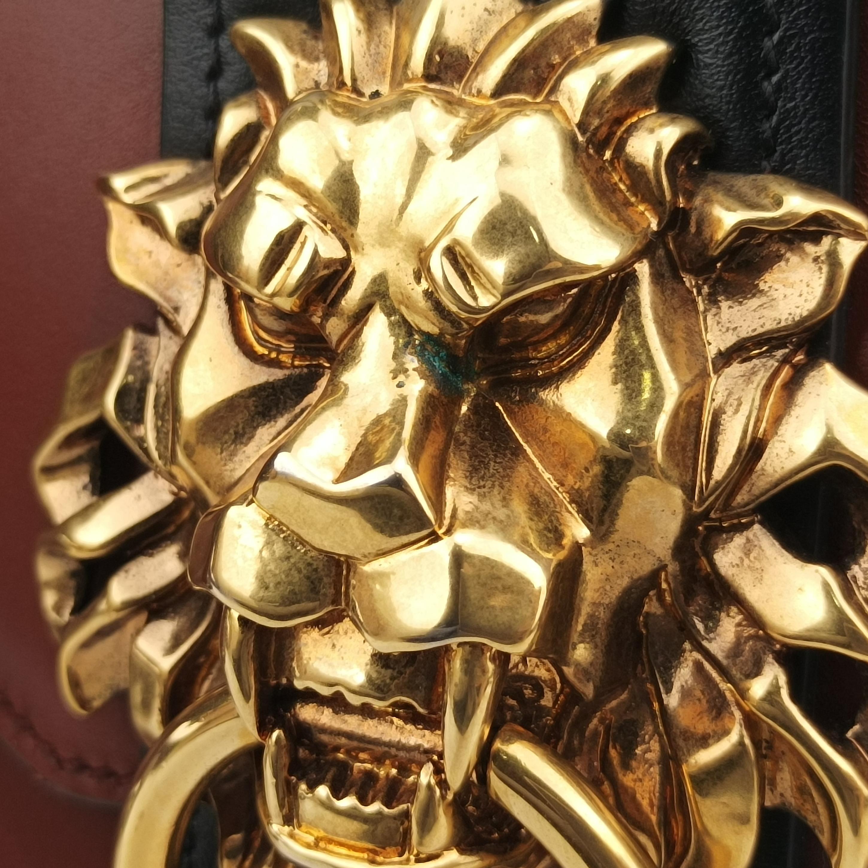 Animalier Cahier Lions Head Red×black Leather 1BD089 25カイエ ライオンヘッド レッド×ブラック レザー 1BD089 25