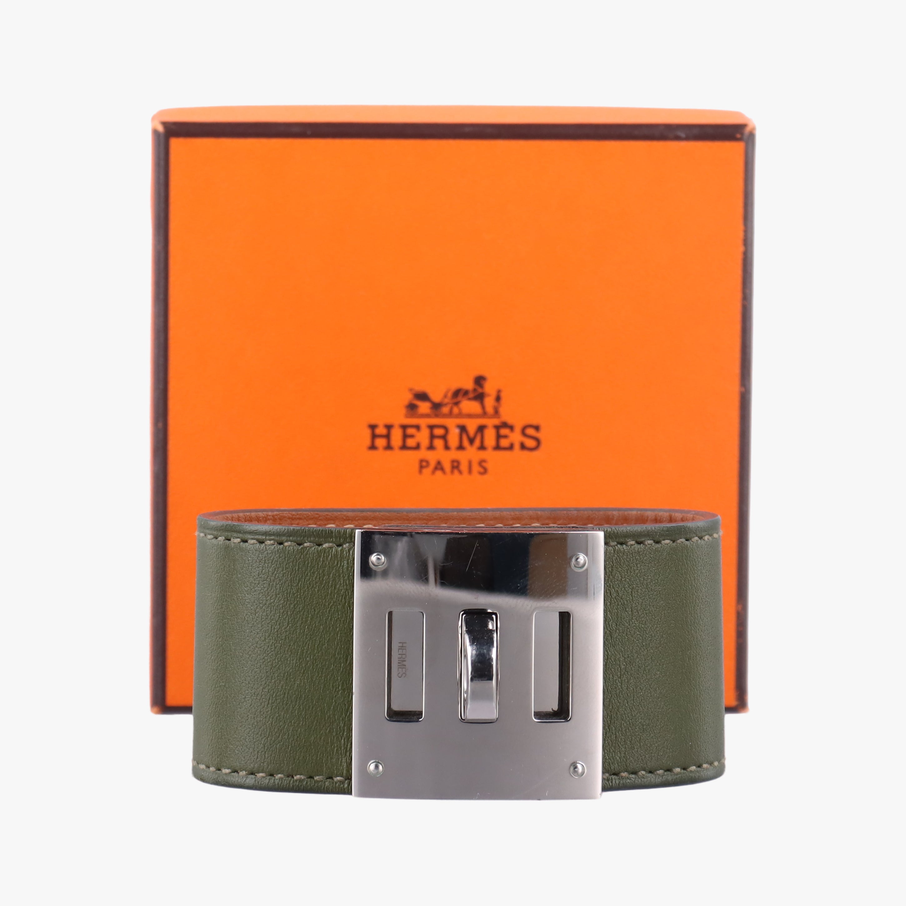 Kelly Style Lock Green×silver Leather □Q N 1 50ケリー スタイル ロック グリーン×シルバー レザー □Q N 1 50