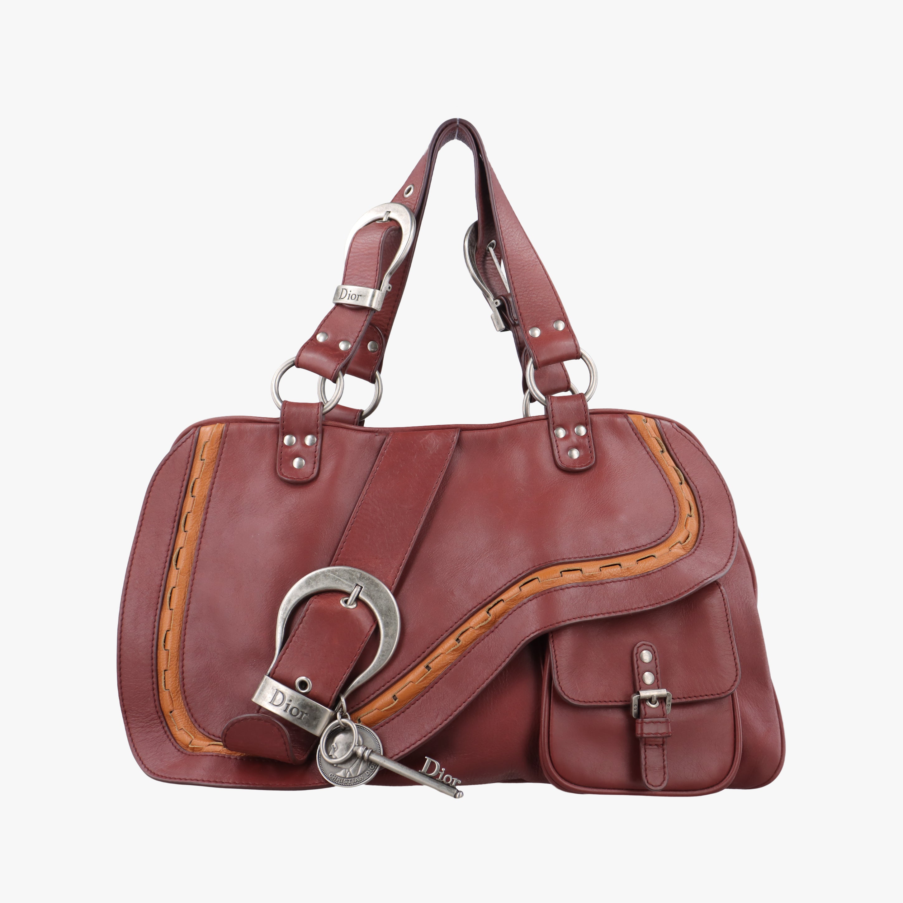 Gaucho burgundy x Orange Leather 02-MA-0016ガウチョ ワインレッド×オレンジ レザー 02-MA-0016
