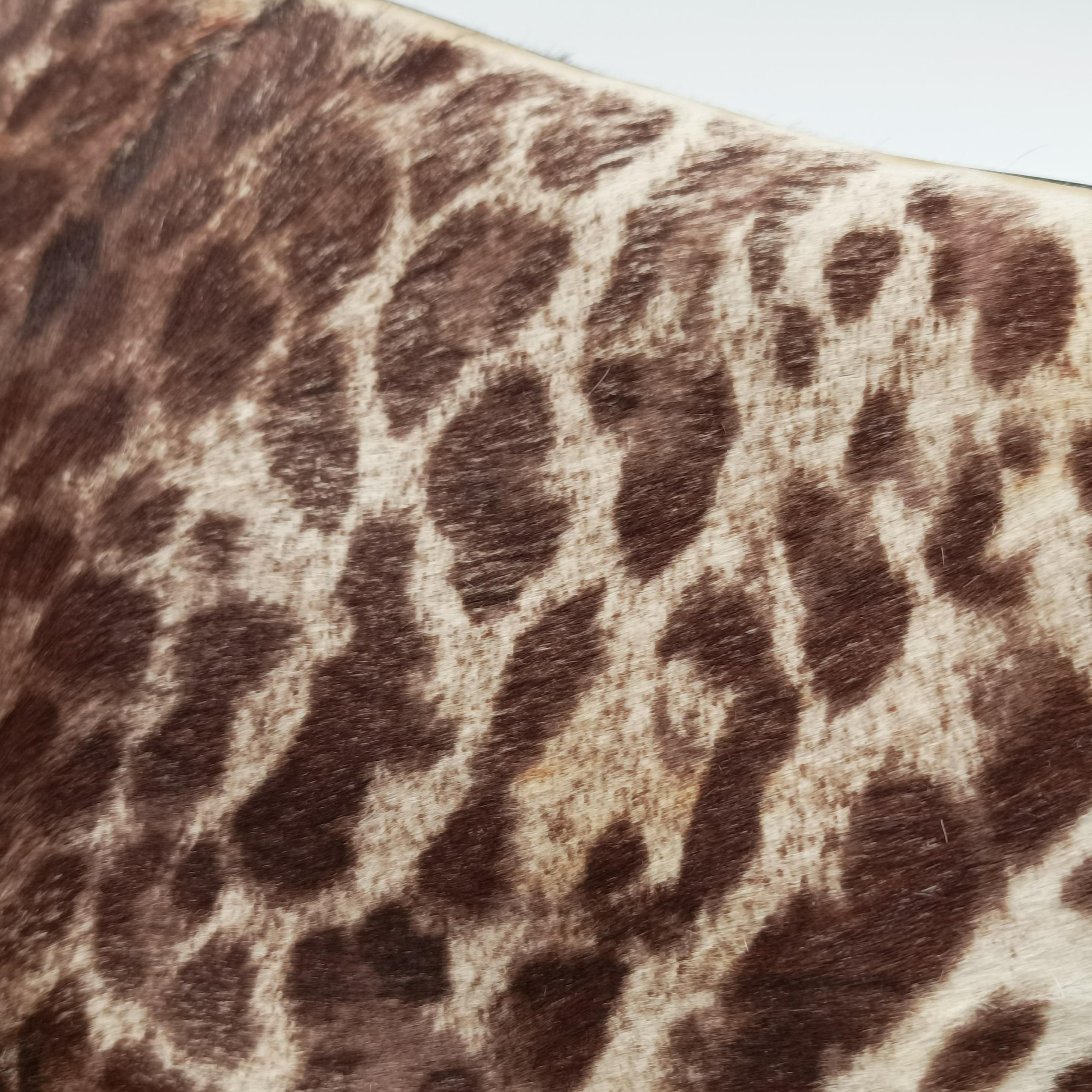 Leopard Print Brown × Black Leather× Fur AX.B12.35146レオパード 豹柄 ブラウン × ブラック レザー ×ファー AX.B12.35146