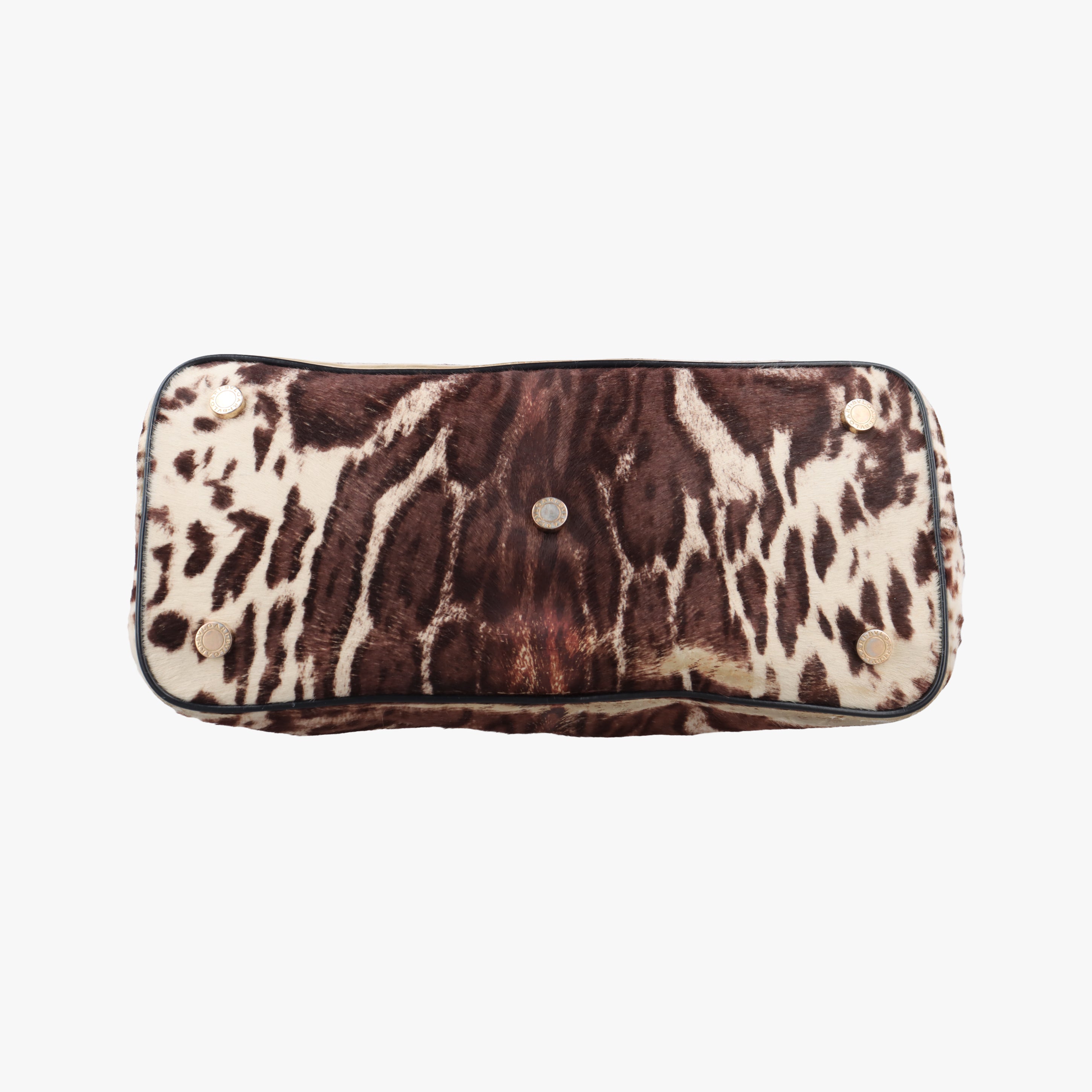 Leopard Print Brown × Black Leather× Fur AX.B12.35146レオパード 豹柄 ブラウン × ブラック レザー ×ファー AX.B12.35146