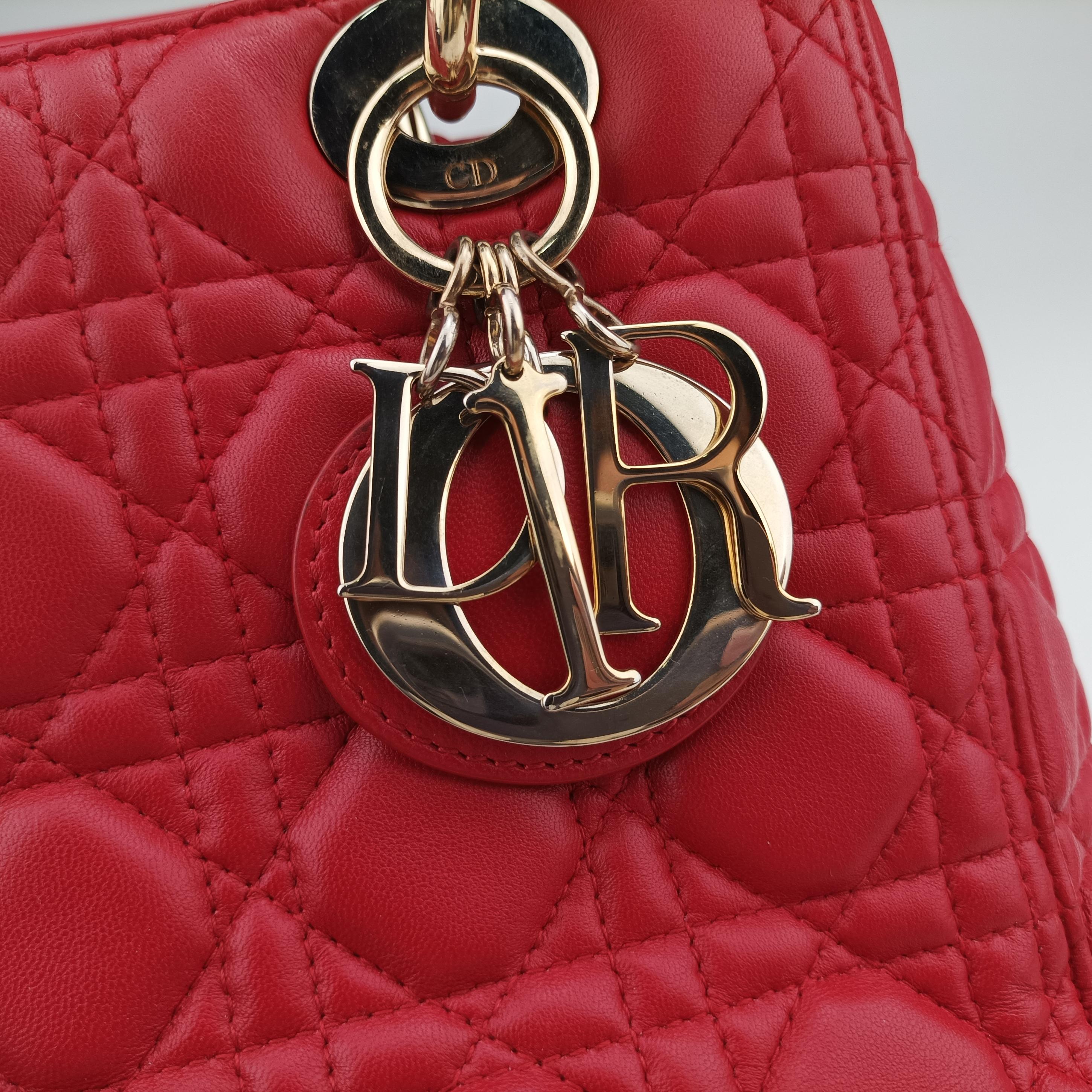 Lady Dior Red lambskin 19-BO-1104レディディオール レッド ラムスキン 19-BO-1104