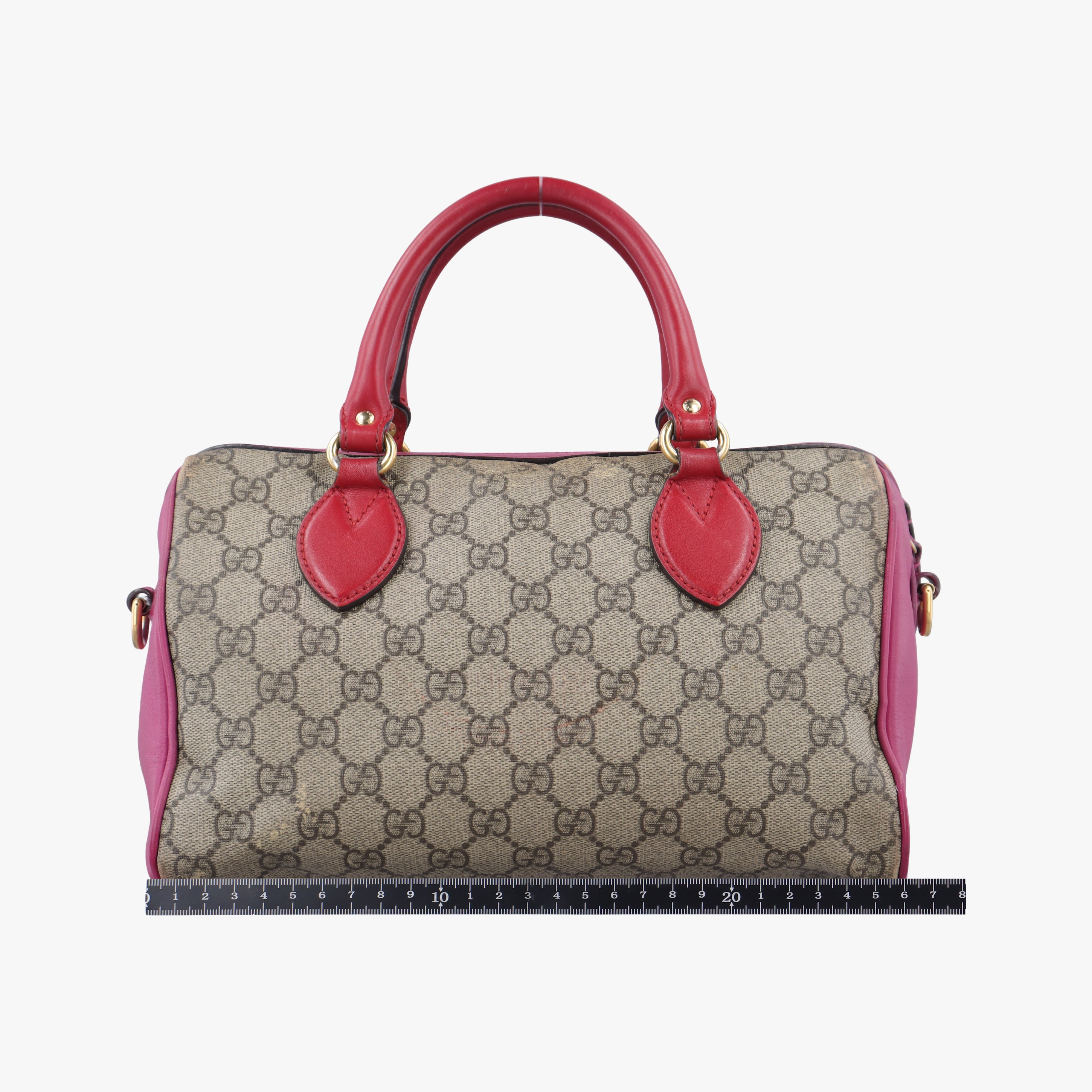 GG SUPREME beige×red×pink PVC coated canvas x leather 409529 I019476972GGスプリーム ベージュ×レッド×ピンク PVCコーティングキャンバス×レザー 409529 I019476972