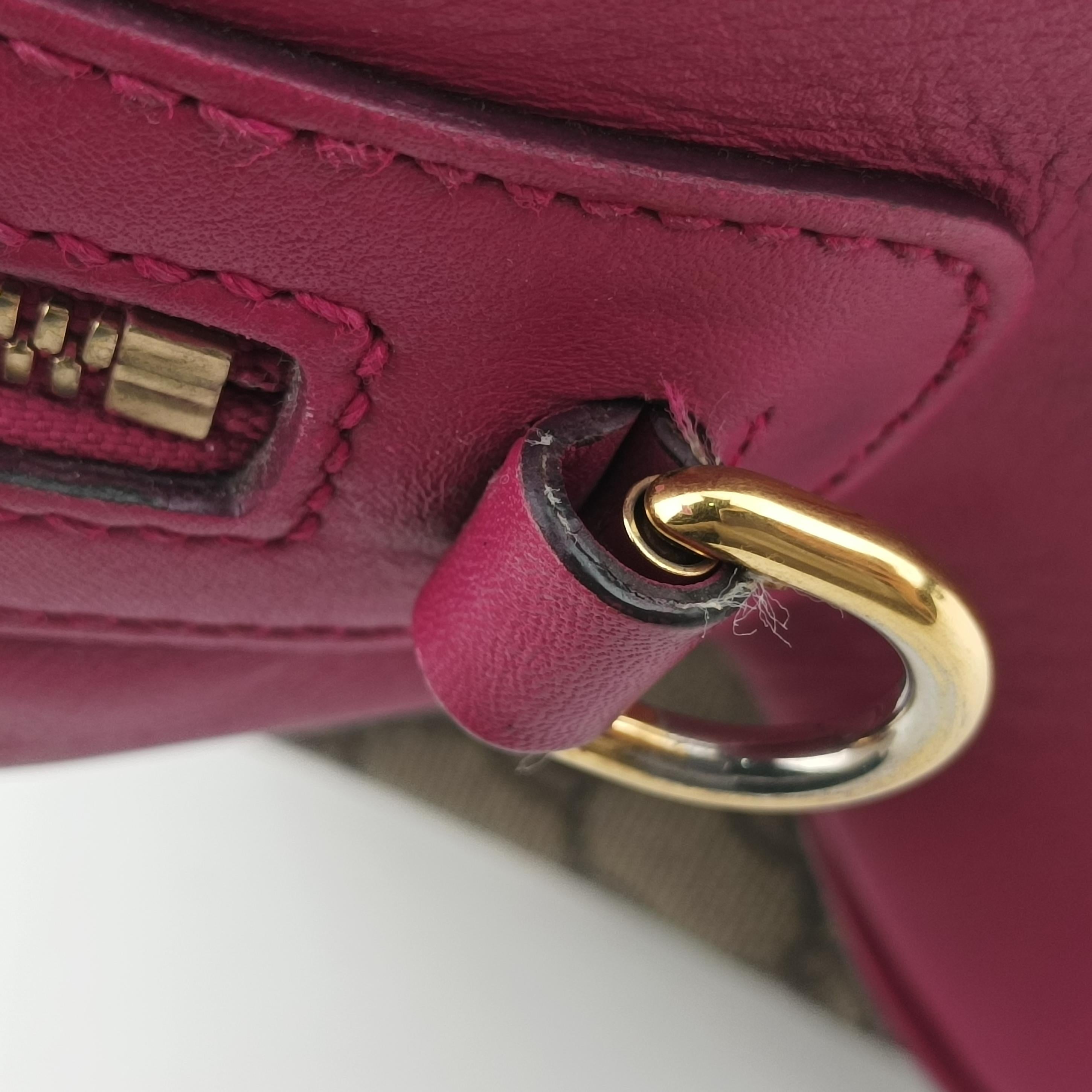 GG SUPREME beige×red×pink PVC coated canvas x leather 409529 I019476972GGスプリーム ベージュ×レッド×ピンク PVCコーティングキャンバス×レザー 409529 I019476972