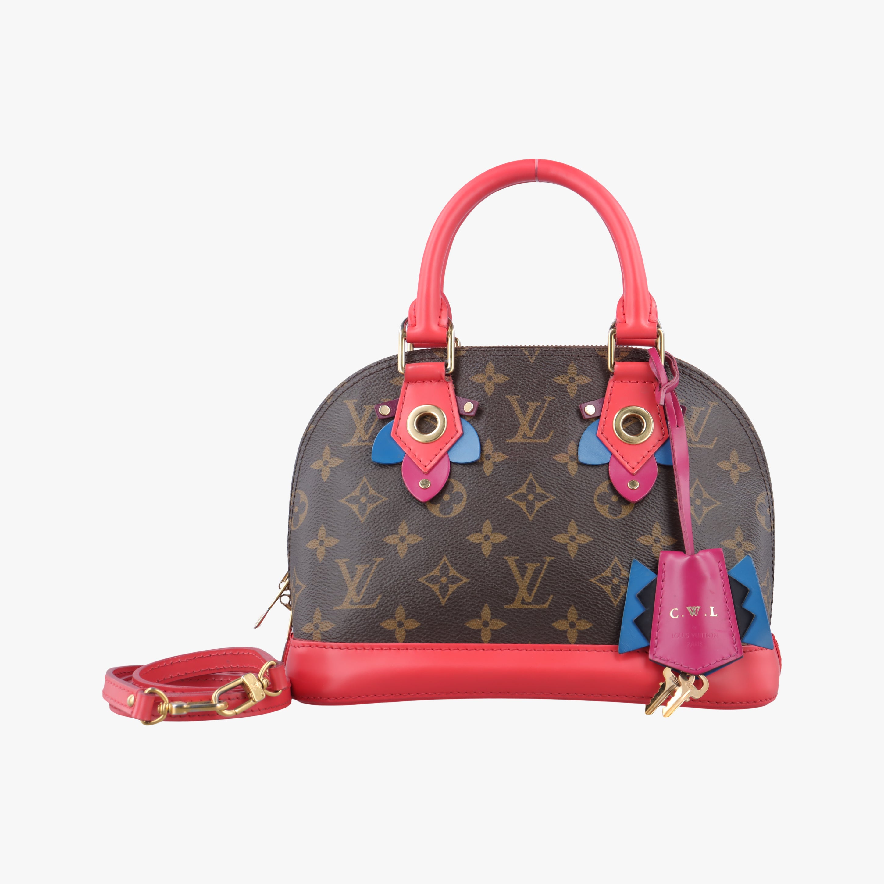 Alma BB brown×Flamingo Monogram Totem×calf leather M41659 SN3155アルマBB モノグラム/ブラウン系×フラミンゴ モノグラム トーテム×カーフレザー M41659 SN3155