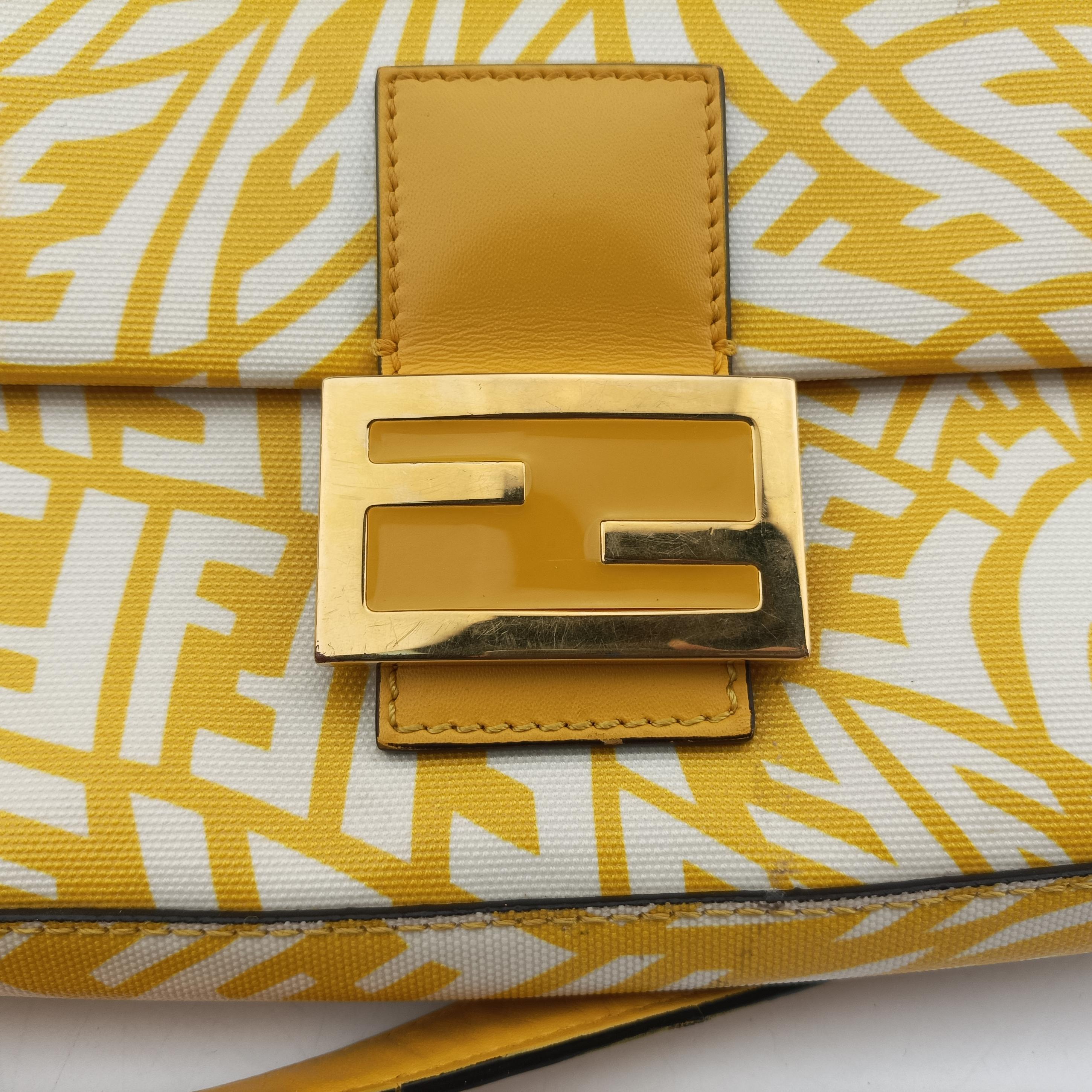 BAGUETTE Yellow×White PVC coated canvas 8BR792 8BR792-AFL1-218-0189バケット イエロー×ホワイト PVCコーティングキャンバス 8BR792 8BR792-AFL1-218-0189