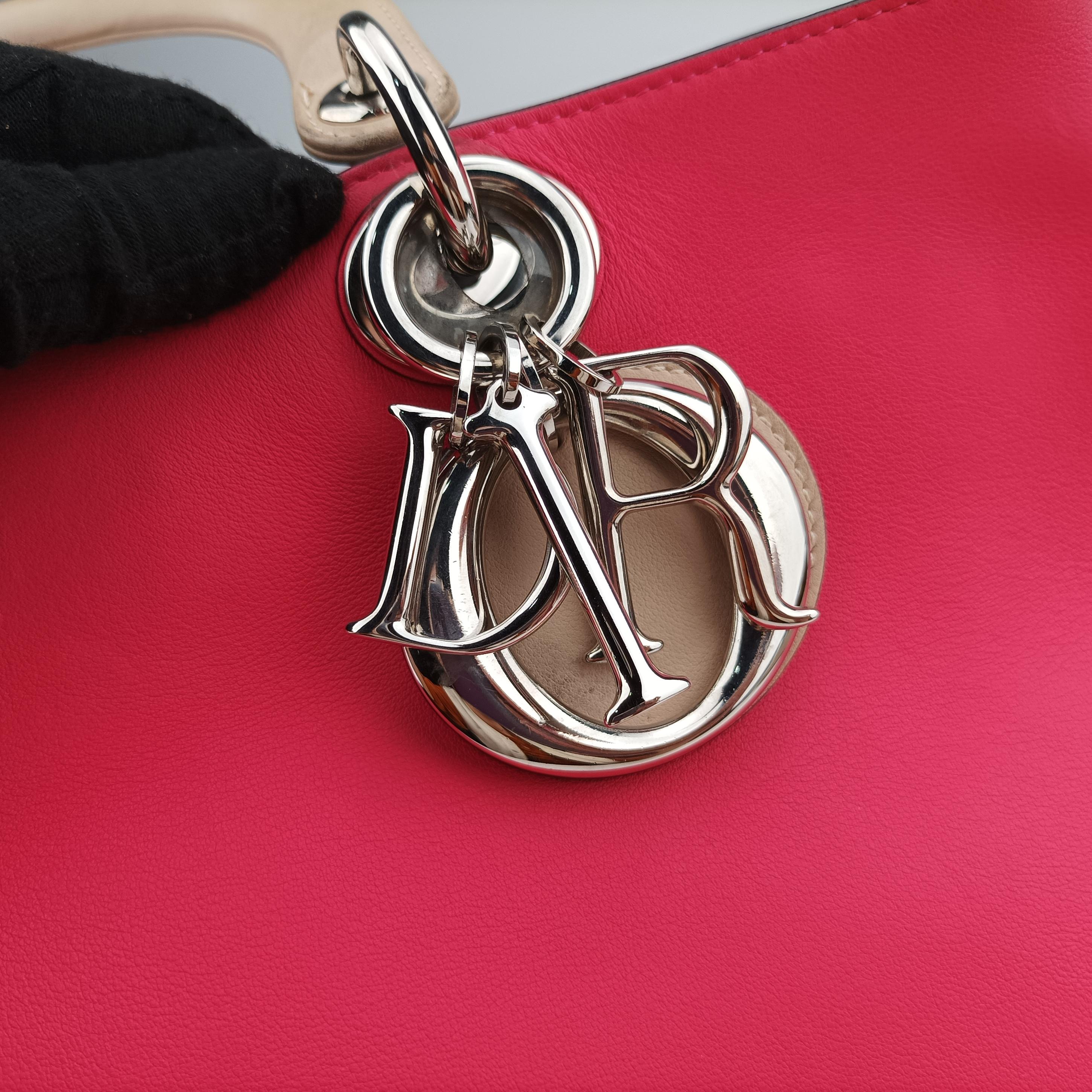 Diorissimo pink x beige Leather 09-MA-0134ディオリッシモ ピンク×ベージュ レザー 09-MA-0134