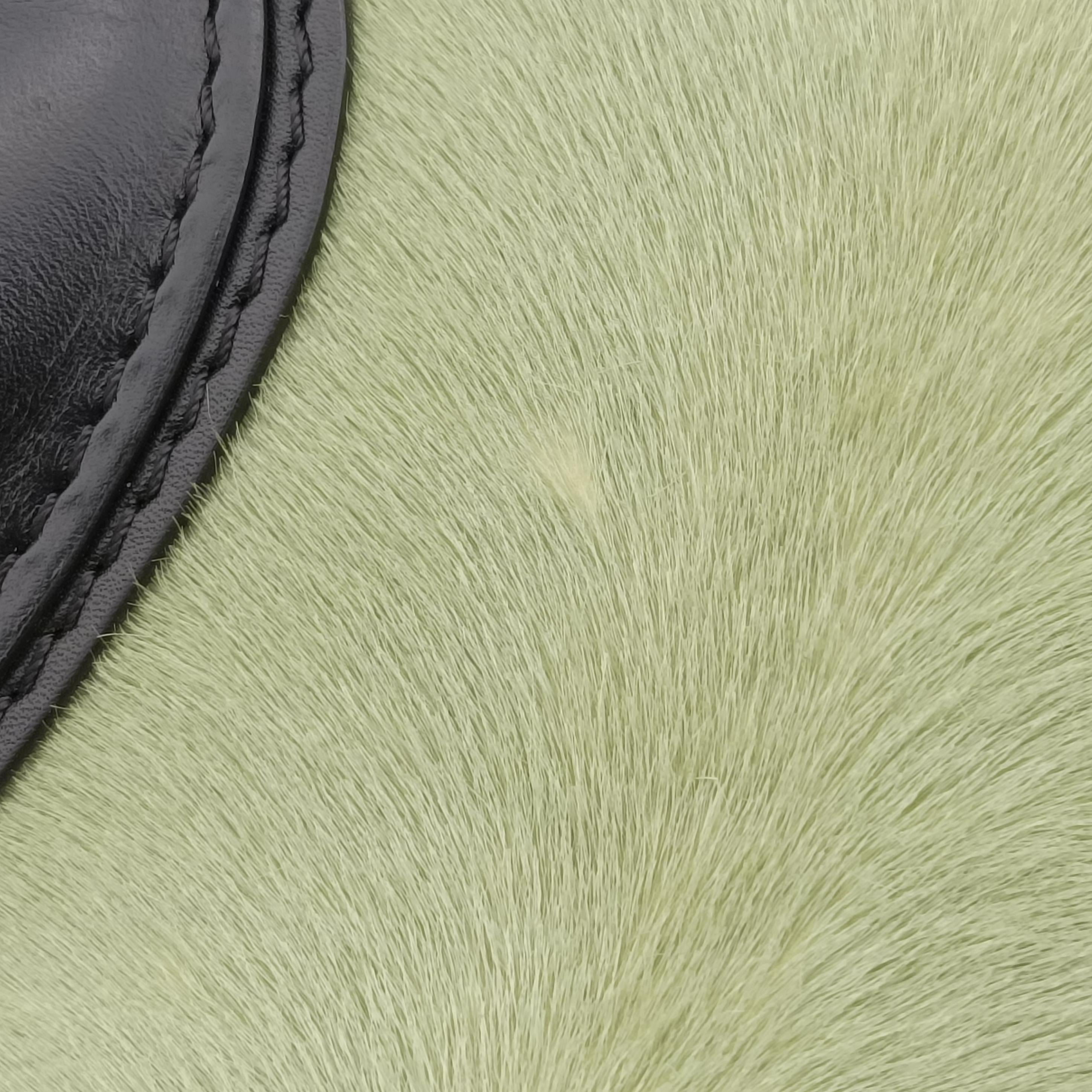 Luggage Mini Shopper Black x Green Leather×ponyhair S-GA-0183ラゲージミニショッパー ブラック×グリーン レザー×ハラコ S-GA-0183