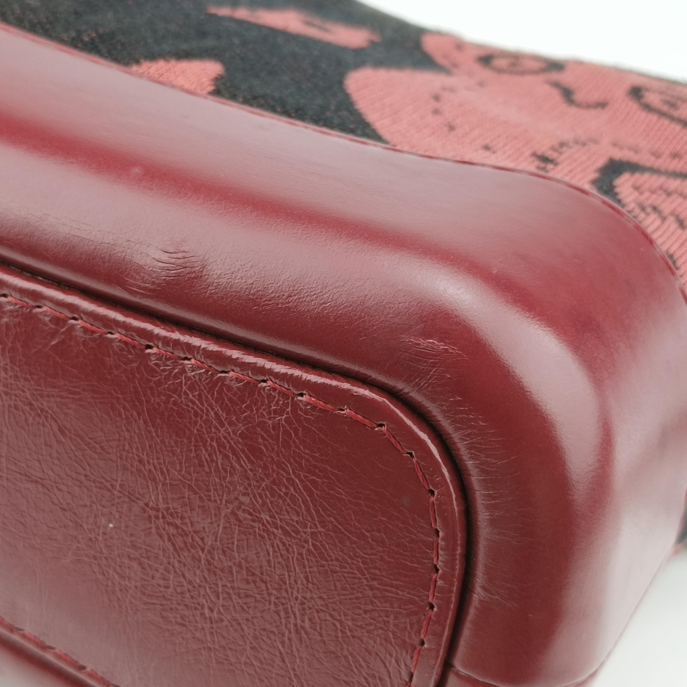 GABRIELLE print Red×black Fabric ×leather A91810 25134137ガブリエル プリント レッド×ブラック ファブリック×レザー A91810 25134137