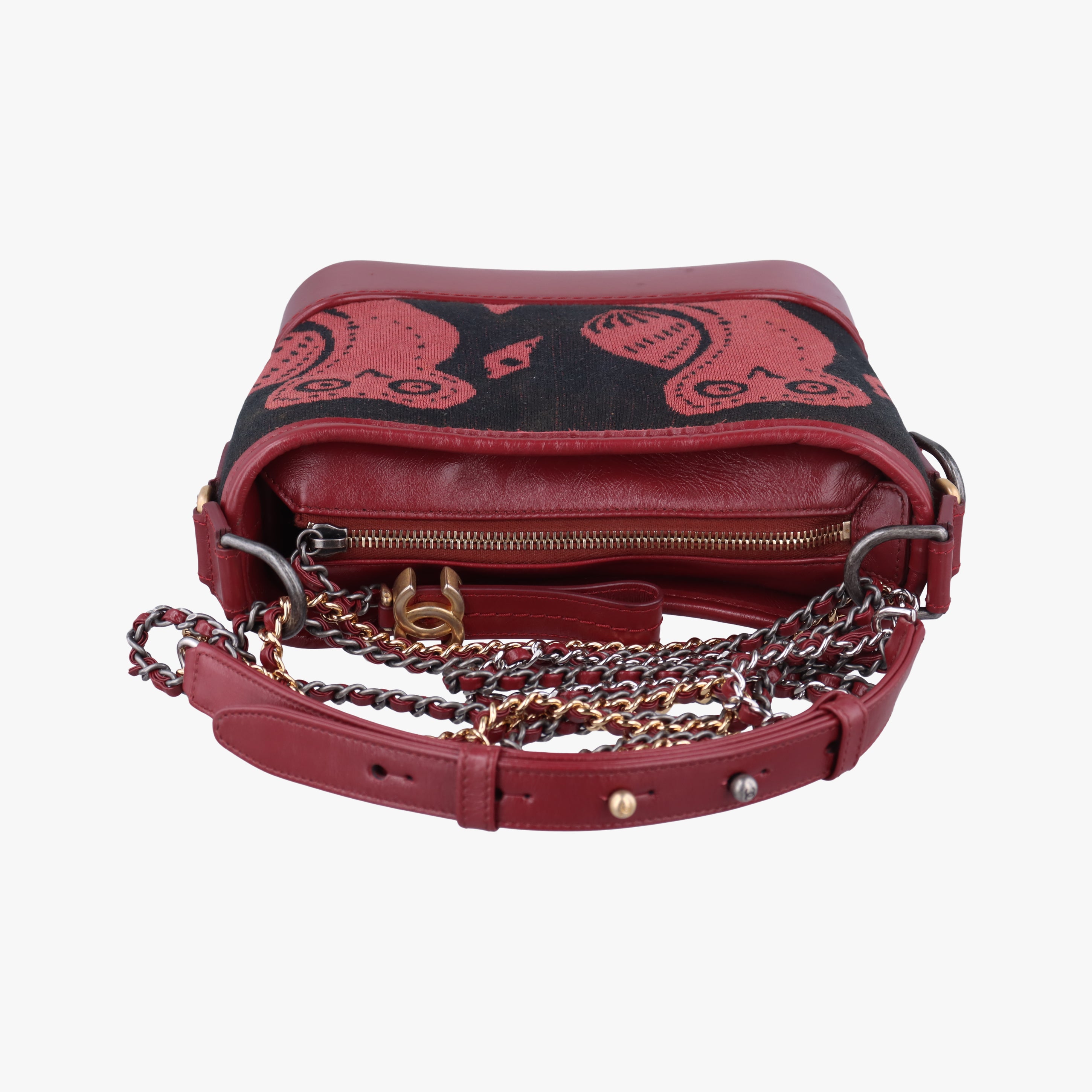 GABRIELLE print Red×black Fabric ×leather A91810 25134137ガブリエル プリント レッド×ブラック ファブリック×レザー A91810 25134137