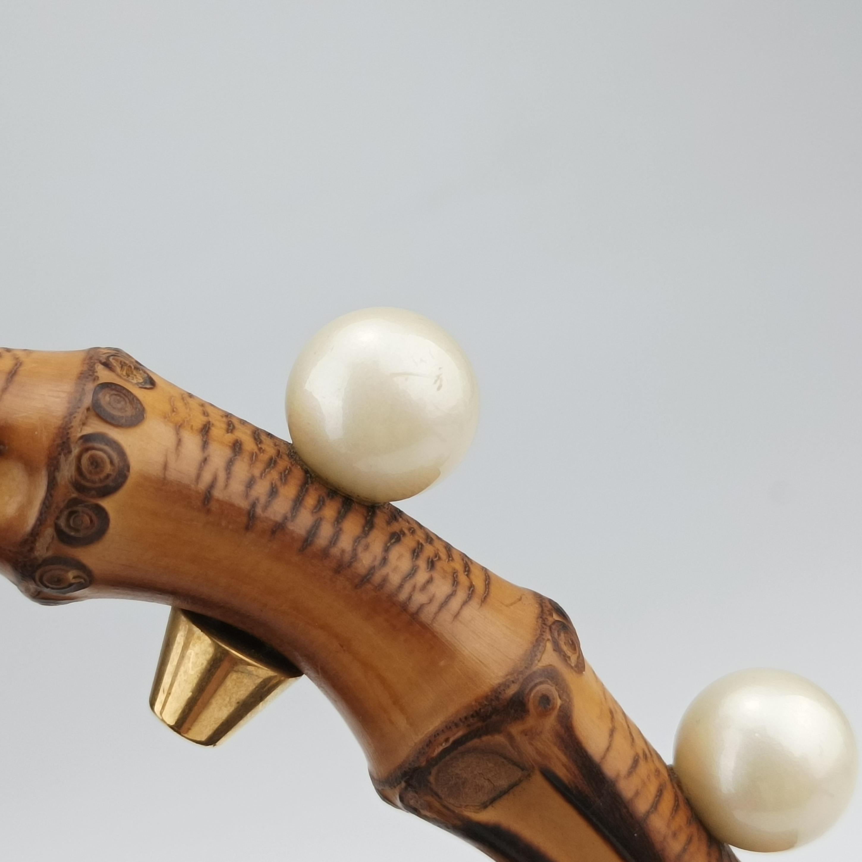 Mini Fox Brooch Bamboo Beige×Multicolour PVC coated canvas×Leather 466428 G023661145ミニ フォックス ブローチ バンブー ベージュ×マルチカラー PVCコーティングキャンバス×レザー 466428 G023661145