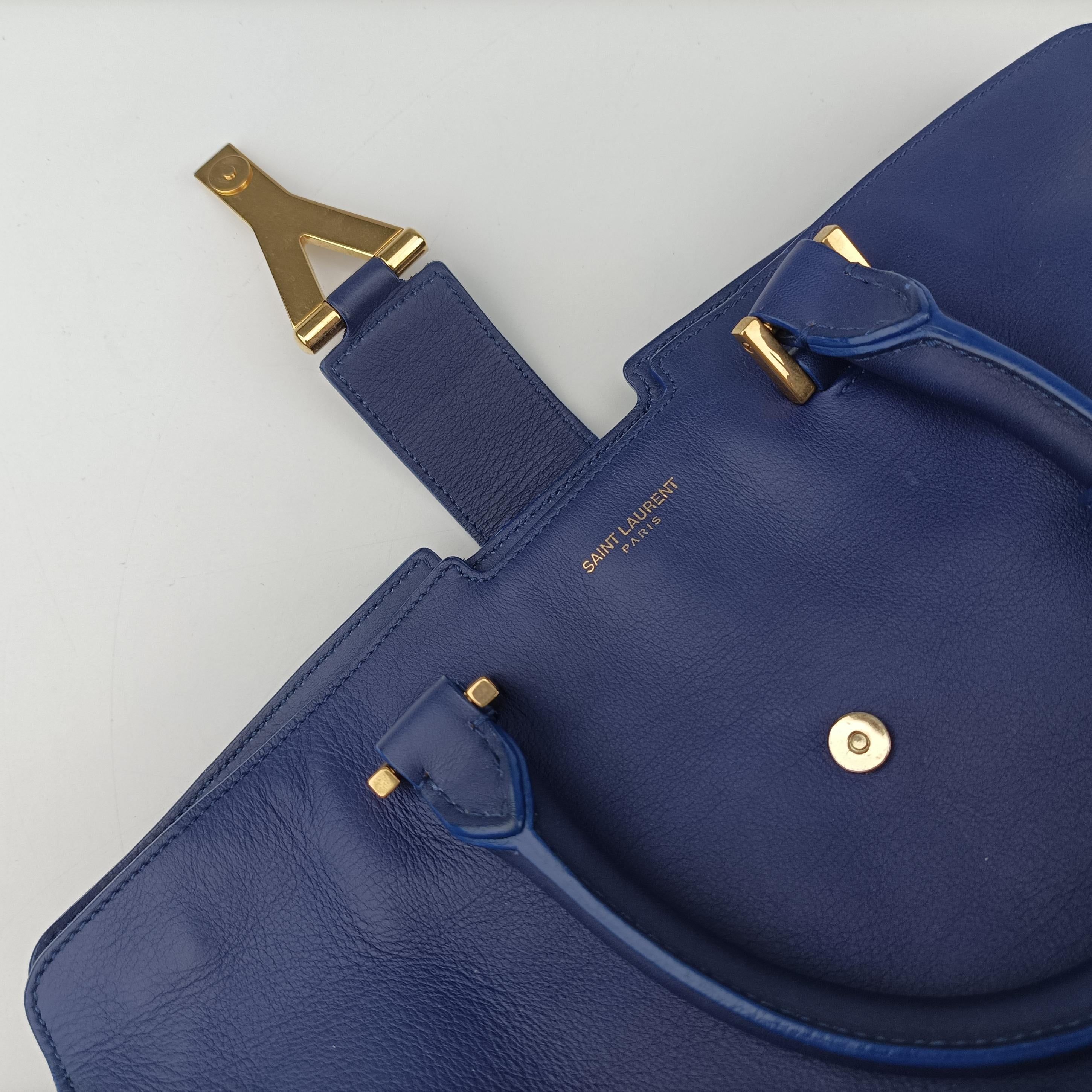 Y Ligne Petit Cabas Blue Leather 311210 311210.527066Yライン プチカバス ブルー レザー 311210 311210.527066
