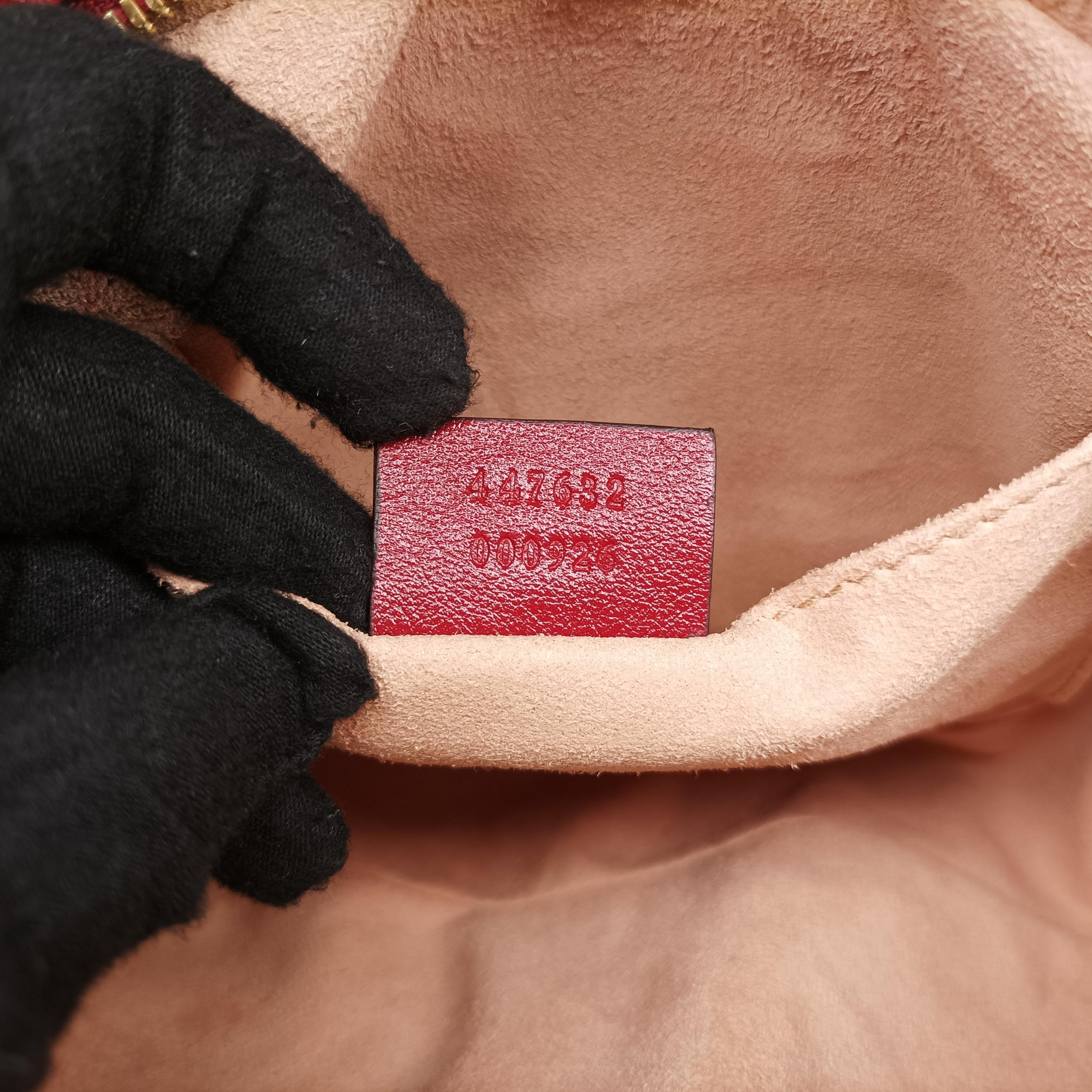 GG Marmont Beige x Red Fabric x leather 447632 G031735755GGマーモント ベージュ×レッド ファブリック×レザー 447632 G031735755