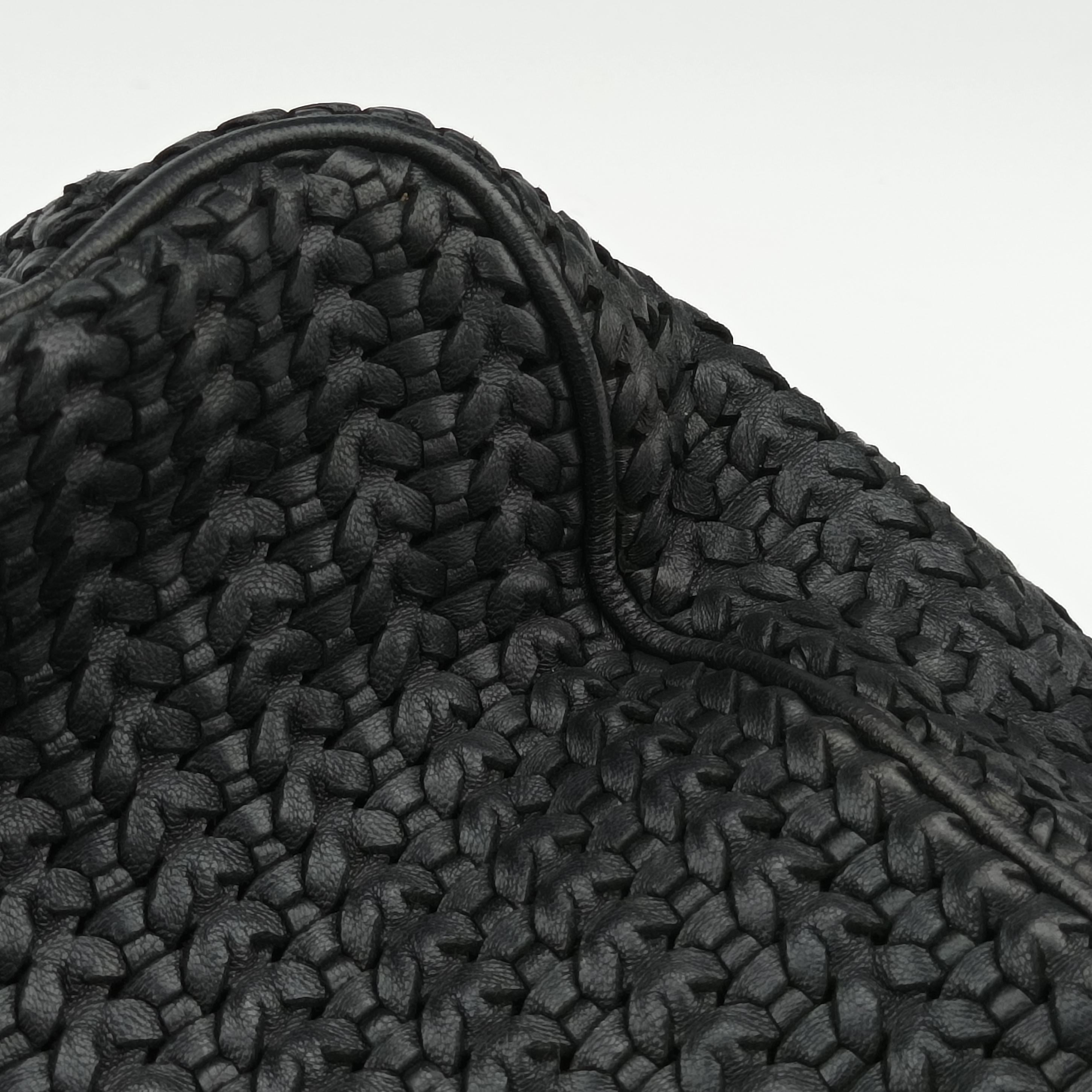 Soft Lady Dior Canage INTRECCIATO Tote Black lambskin 01-RU-0058ソフト レディディオール カナージュ イントレチャート トート ブラック ラムスキン 01-RU-0058