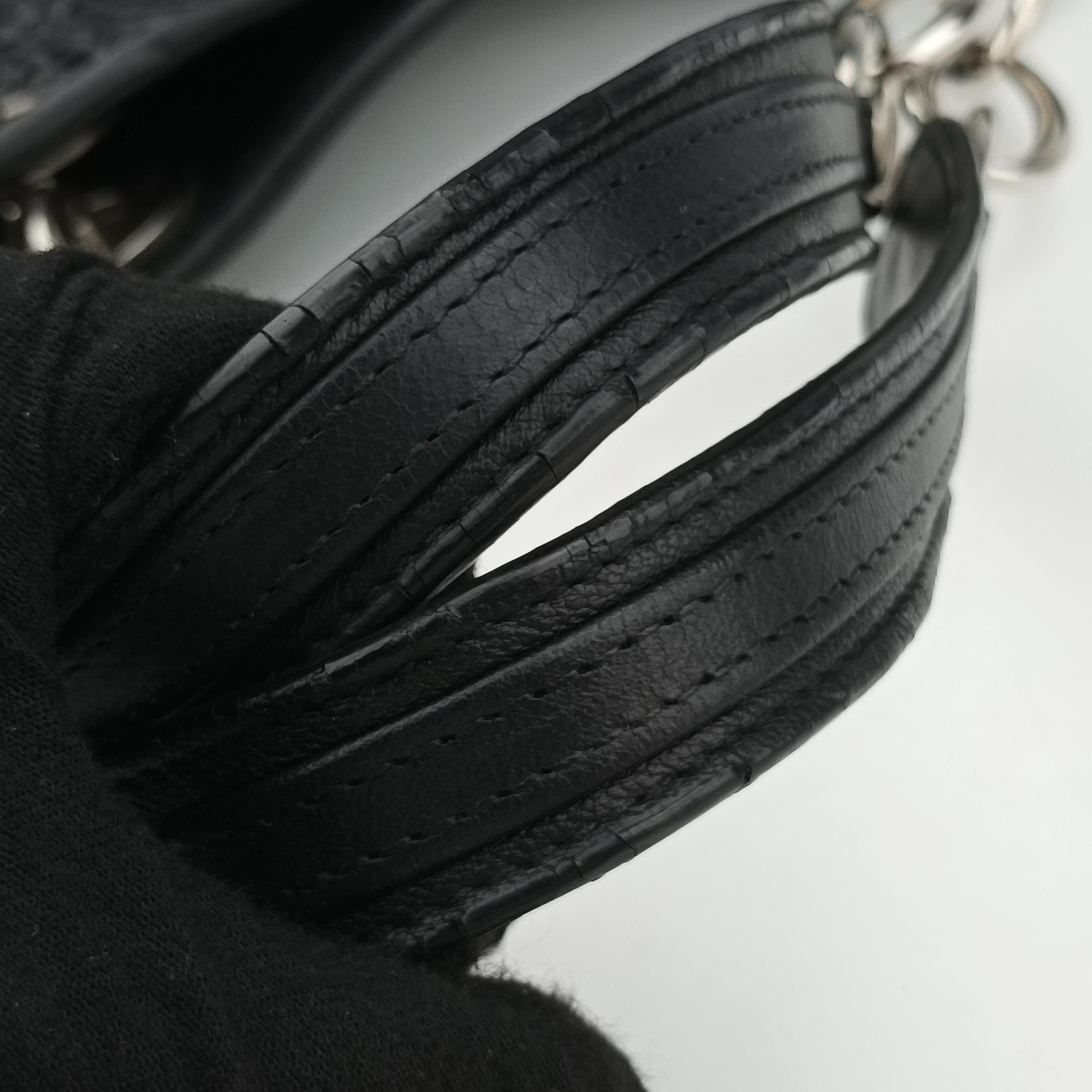 Soft Lady Dior Canage INTRECCIATO Tote Black lambskin 01-RU-0058ソフト レディディオール カナージュ イントレチャート トート ブラック ラムスキン 01-RU-0058