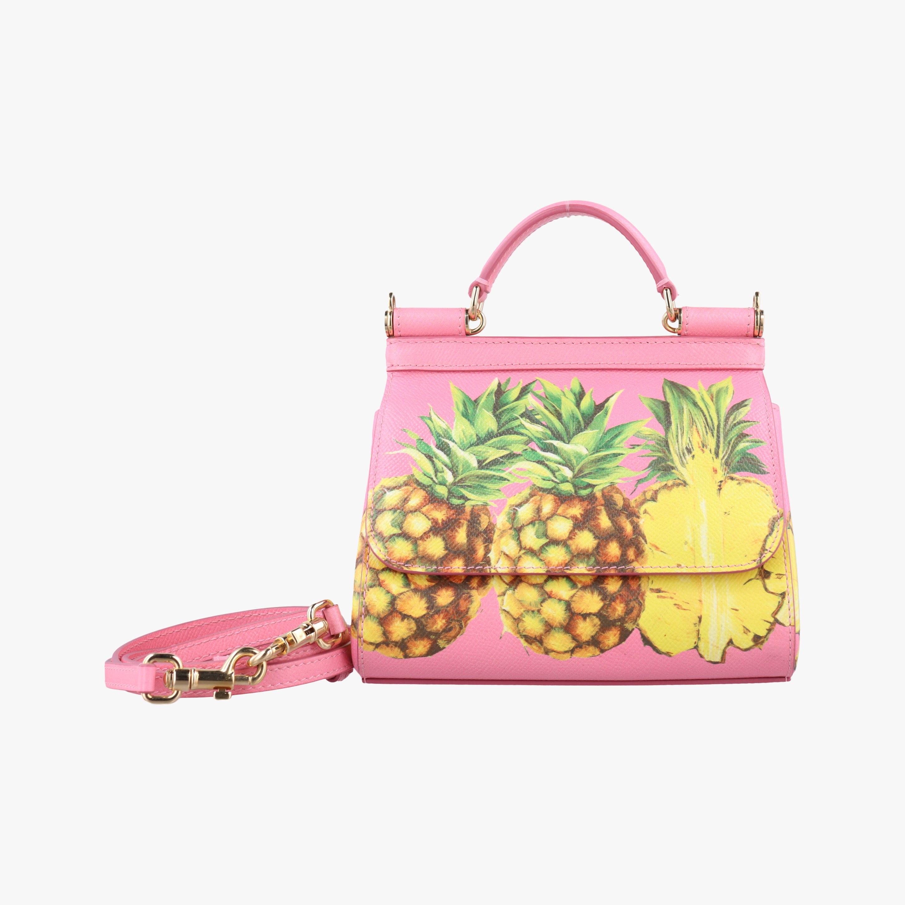 Pineapple pattern Sicily pink×Multicolour Leather 44パイナップル柄 シシリー ピンク×マルチカラー レザー 44