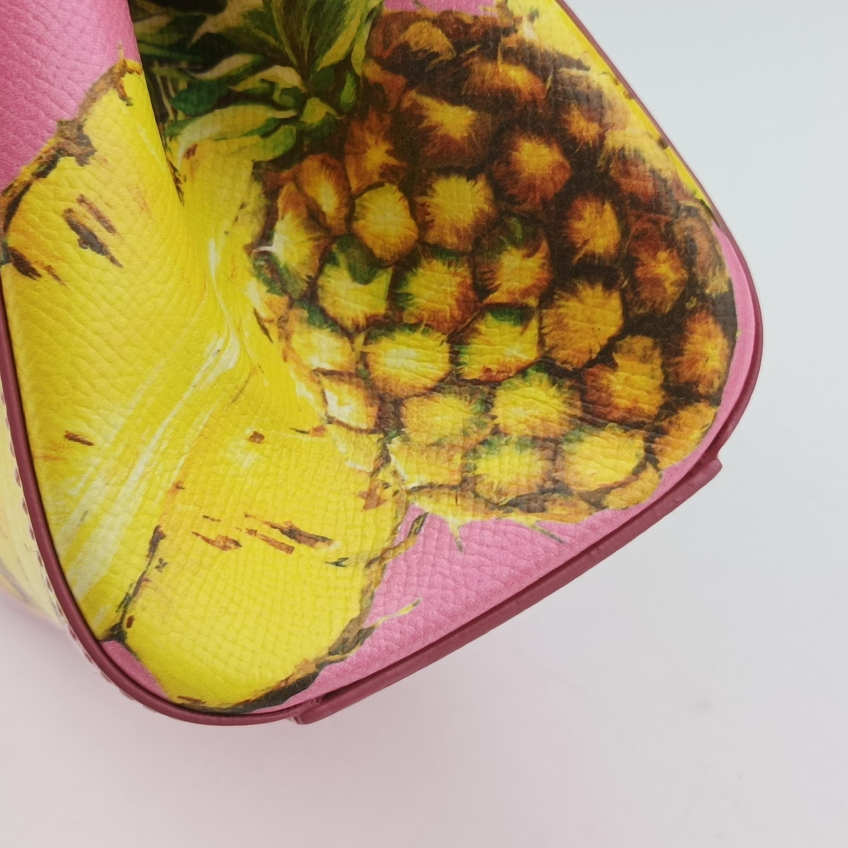 Pineapple pattern Sicily pink×Multicolour Leather 44パイナップル柄 シシリー ピンク×マルチカラー レザー 44