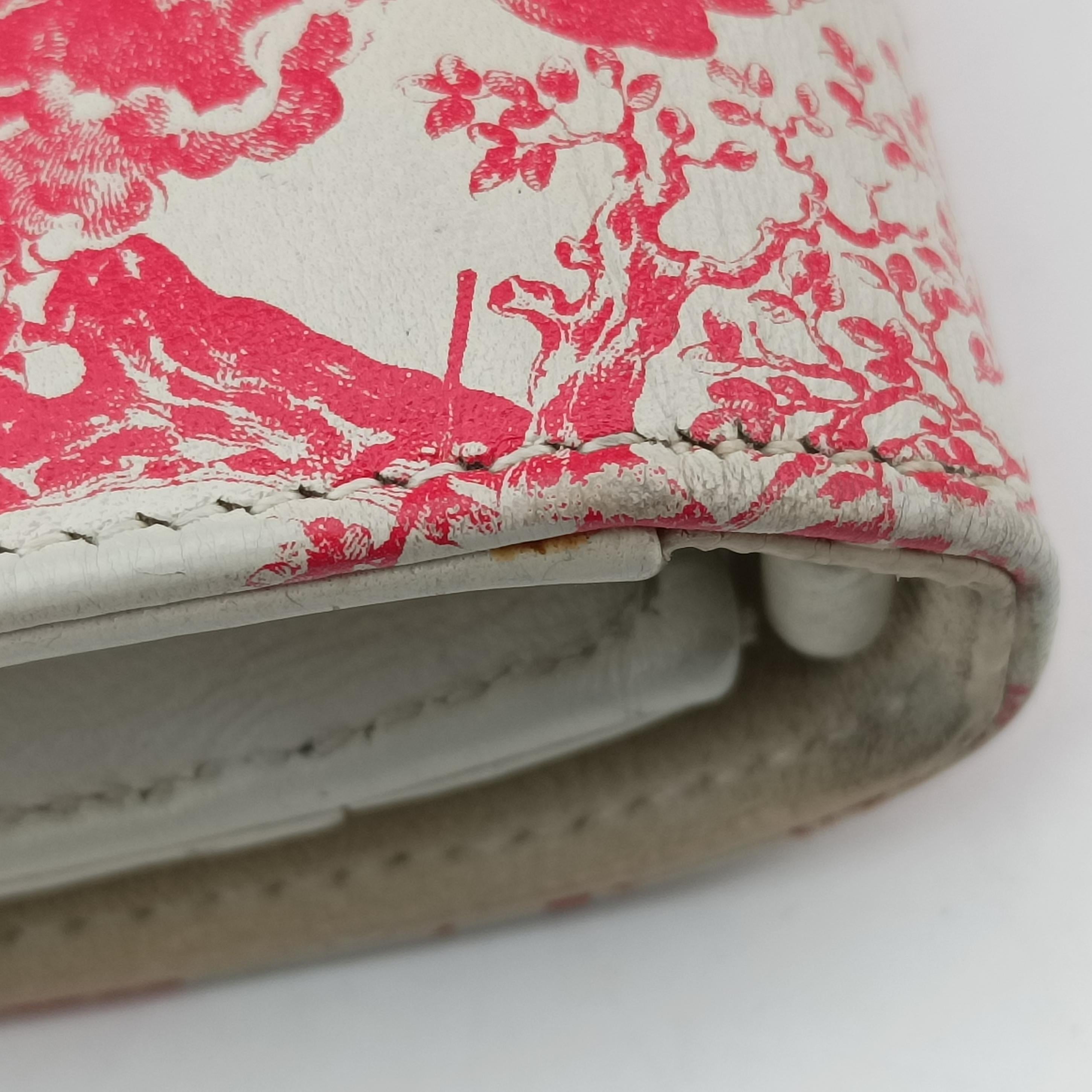 Diorama Wallet On Chain Pouch Red x White Leather 08-BO-1108ジオラマ ウォレット オン チェーン ポーチ レッド×ホワイト レザー 08-BO-1108