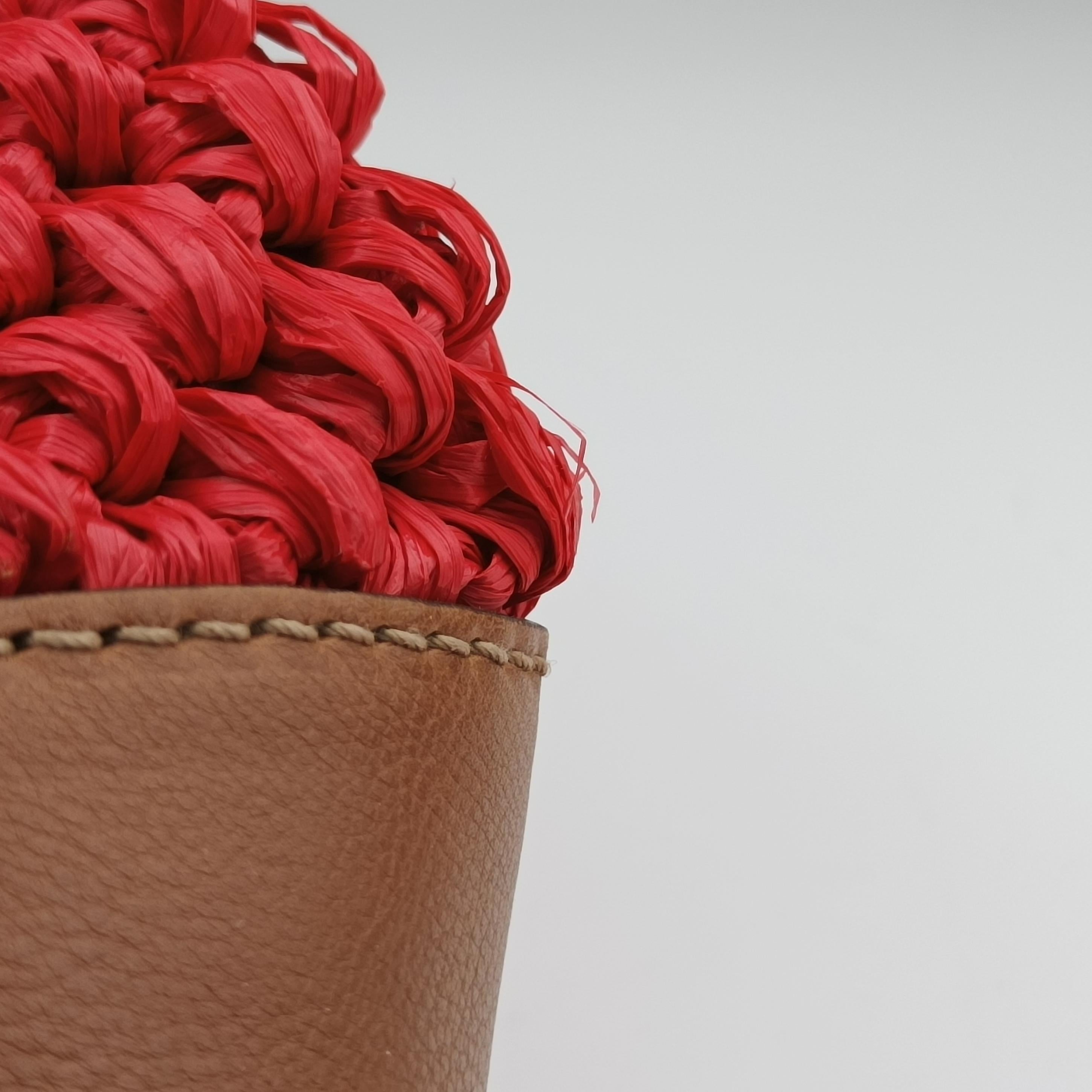 New Jackie Multicolour Straw x Leather 282348 F010872956ニュージャッキー マルチカラー ストロー×レザー 282348 F010872956