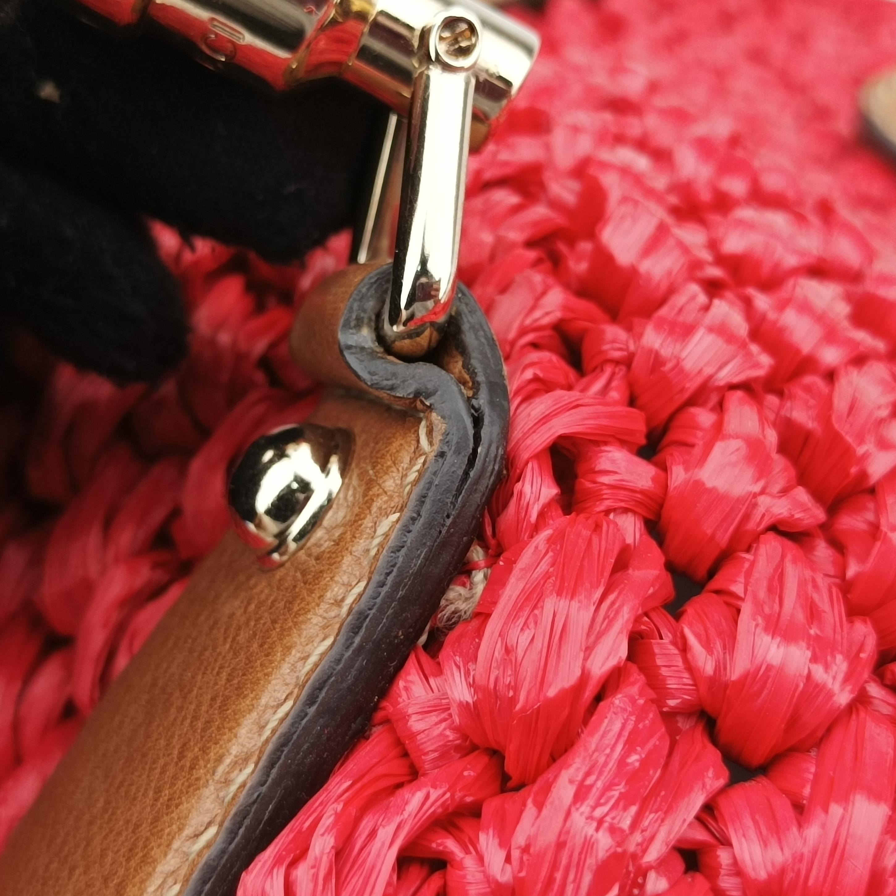 New Jackie Multicolour Straw x Leather 282348 F010872956ニュージャッキー マルチカラー ストロー×レザー 282348 F010872956